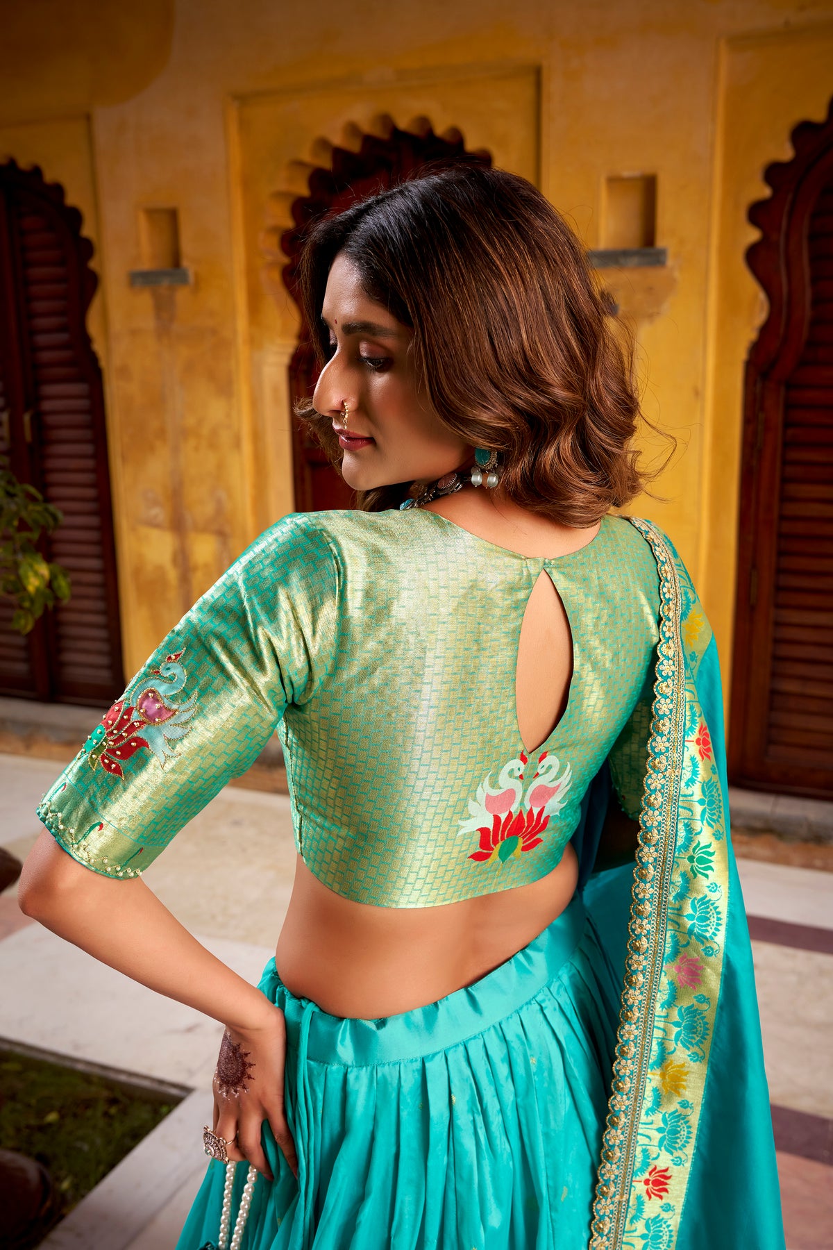 Paithani Thread Embroidered Lehenga With Dupatta