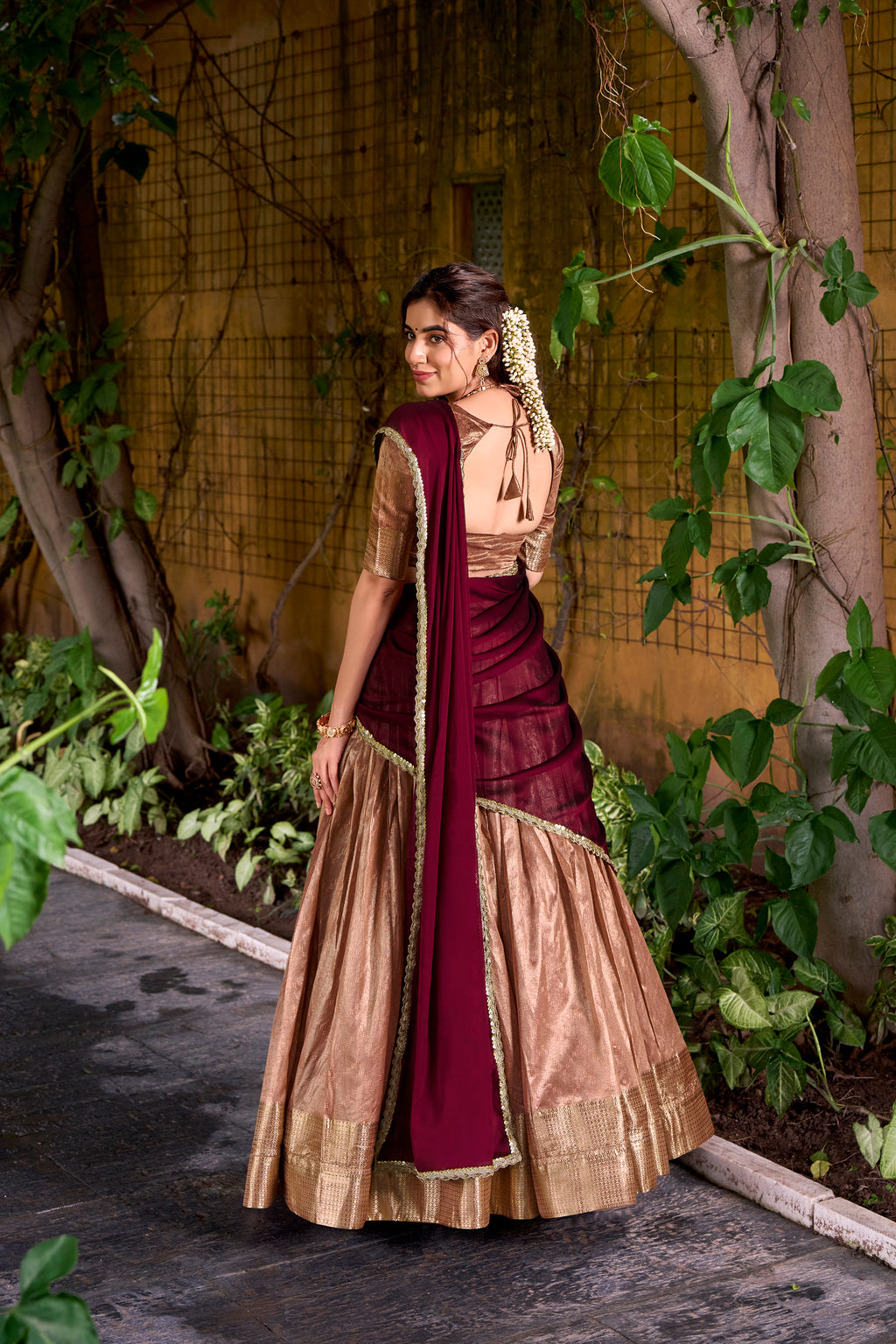 Dupion Silk Zari Weaving Lehenga With Dupatta