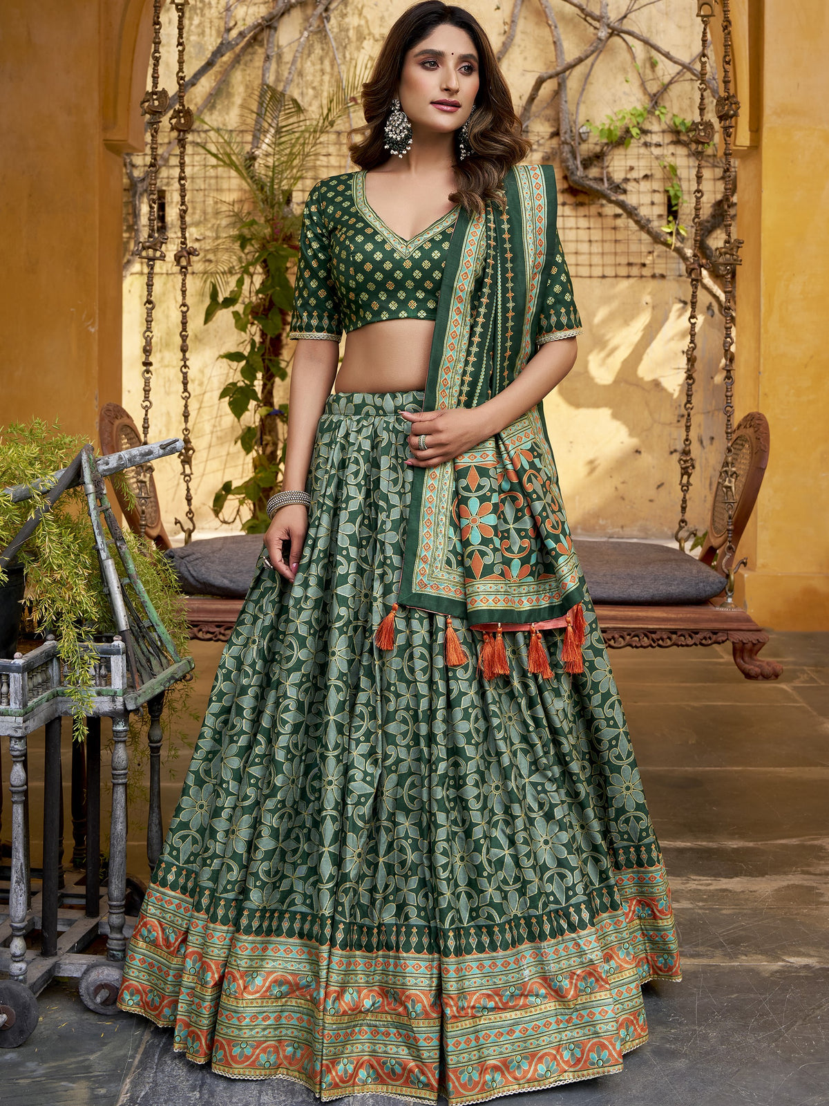 Tussar Silk Sparkle Lehenga With Dupatta