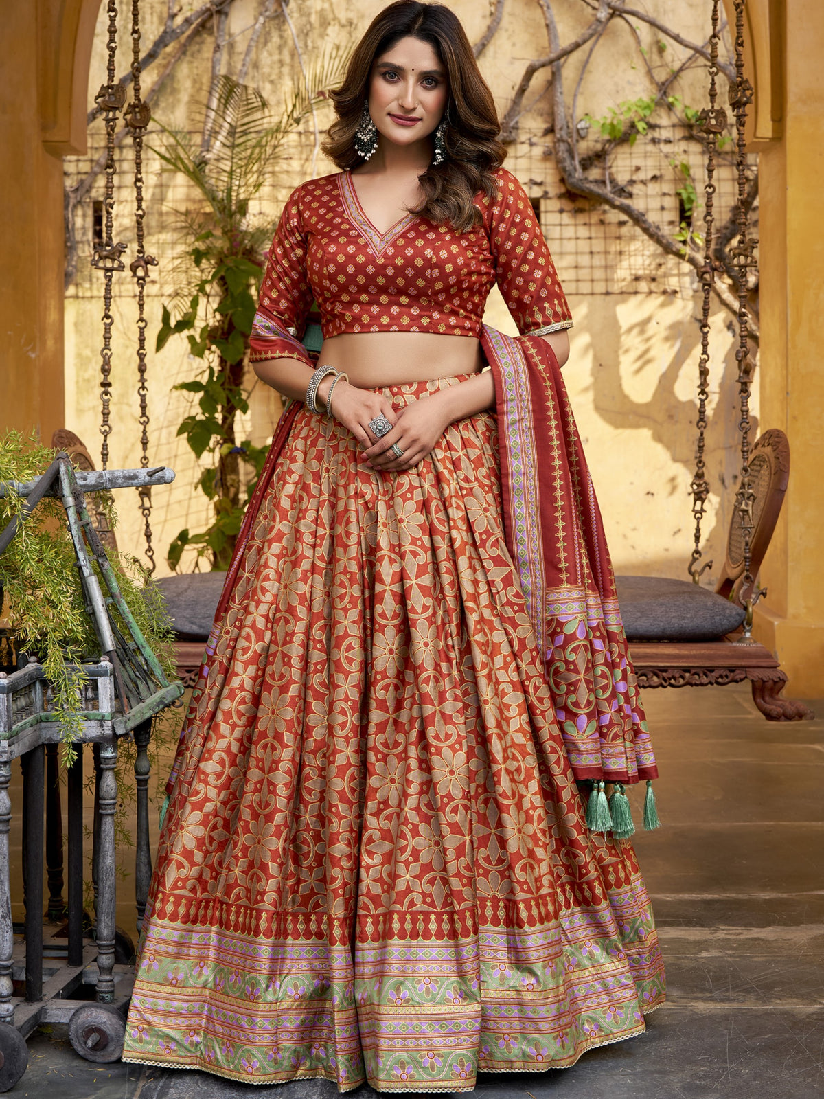 Tussar Silk Sparkle Lehenga With Dupatta