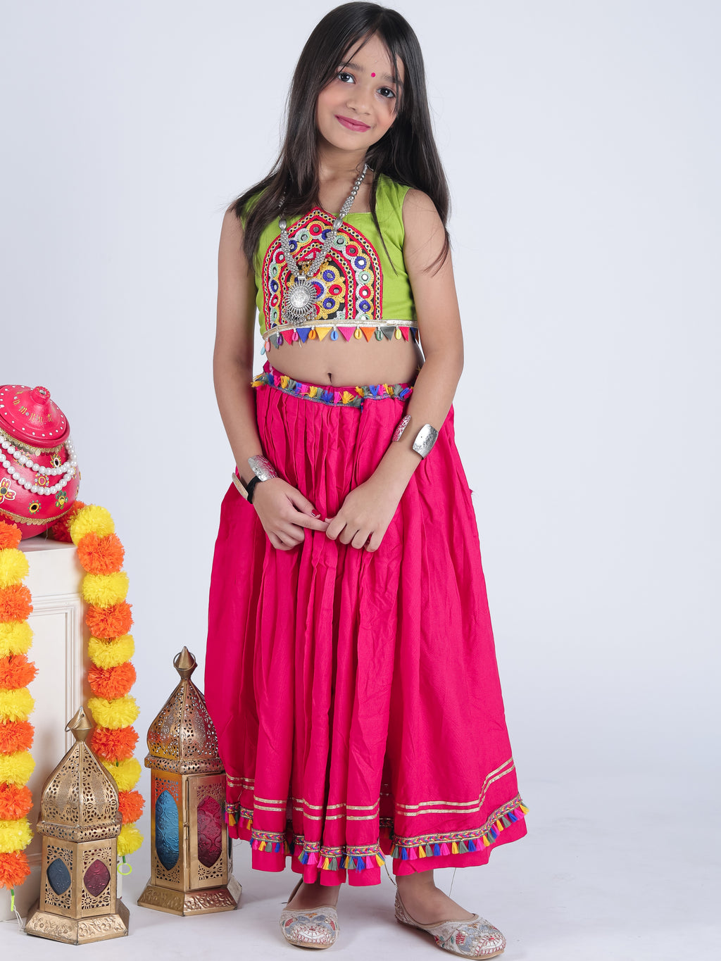 Pure Rayon Cotton Kids Navratri Lehenga