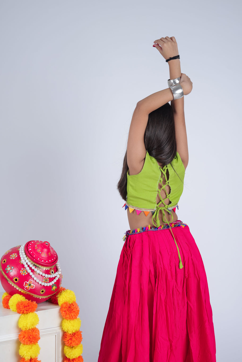 Pure Rayon Cotton Kids Navratri Lehenga