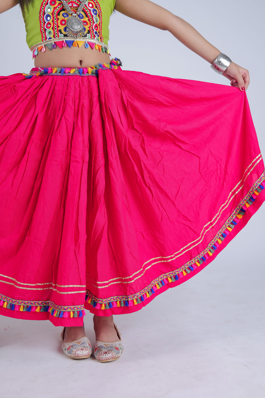 Pure Rayon Cotton Kids Navratri Lehenga