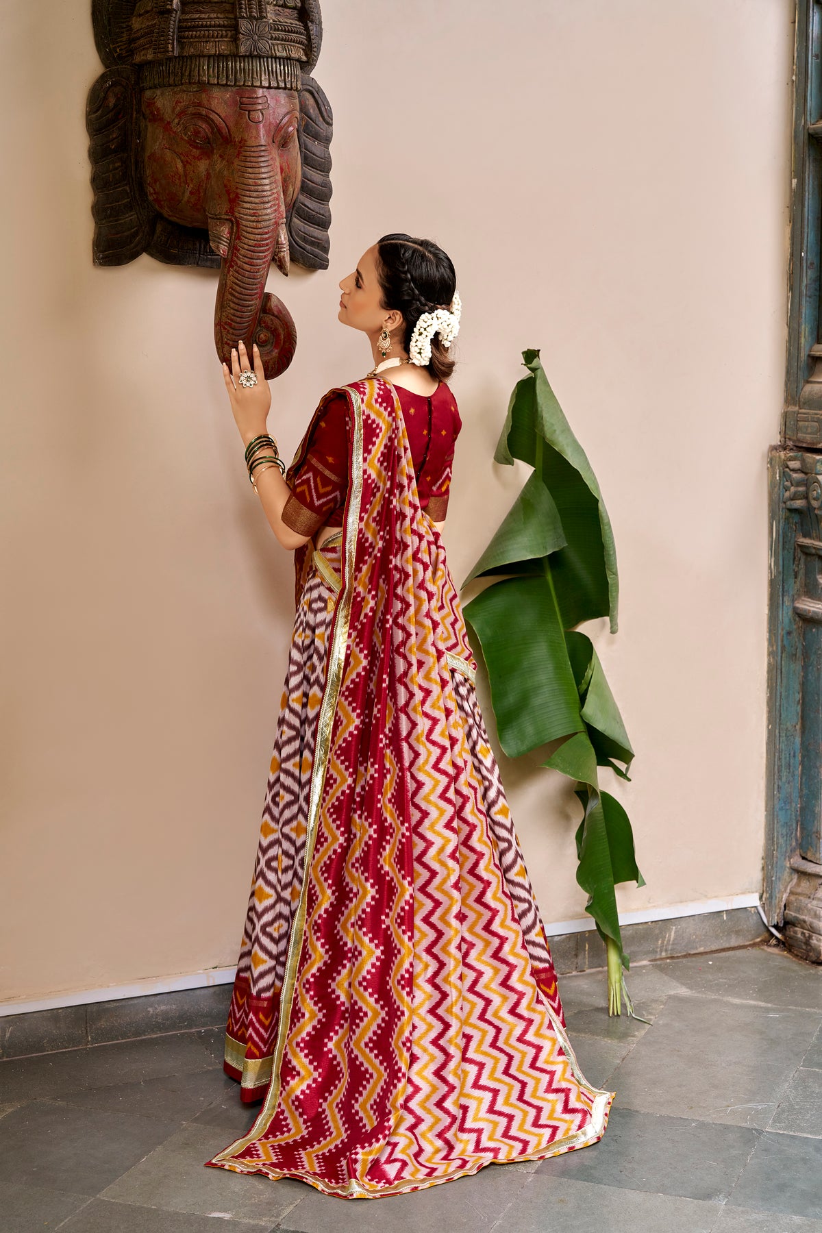 Tussar Silk Foil Printed Lehenga With Dupatta