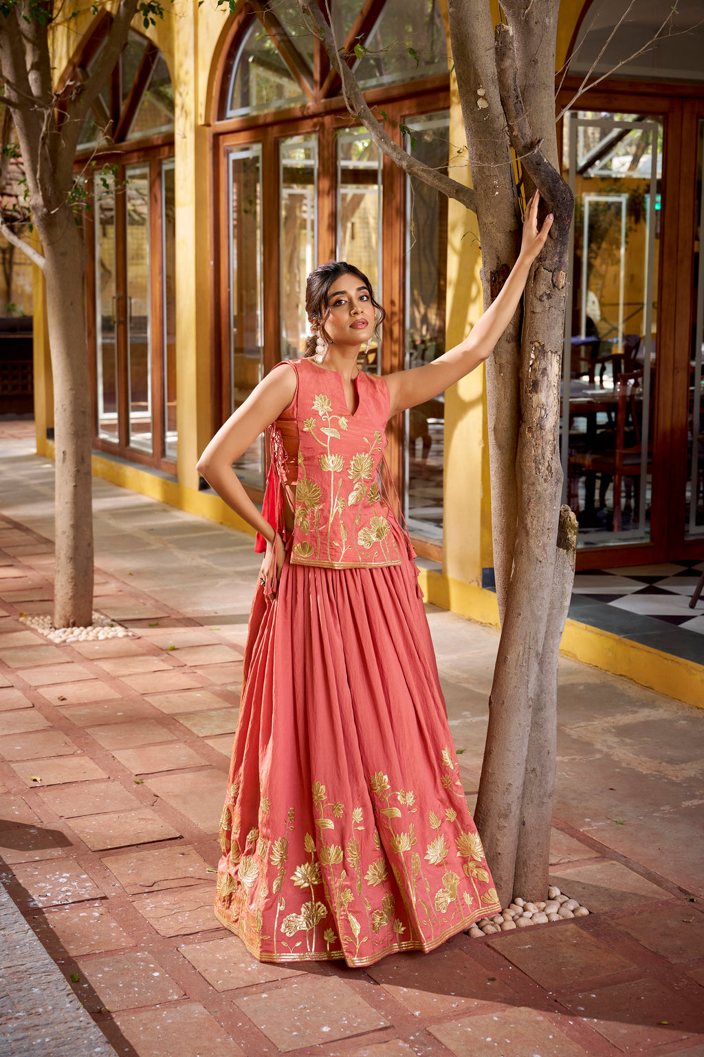 Pure Shimmer Thread Embroidered Lehenga With Blouse