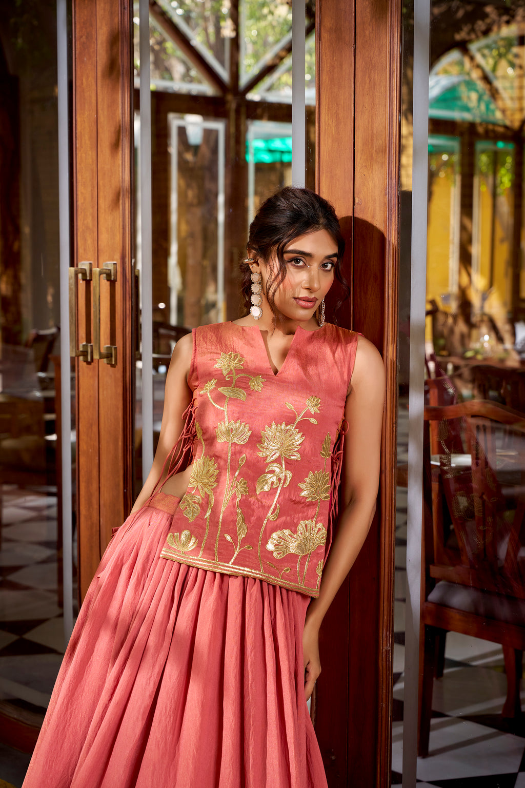 Pure Shimmer Thread Embroidered Lehenga With Blouse
