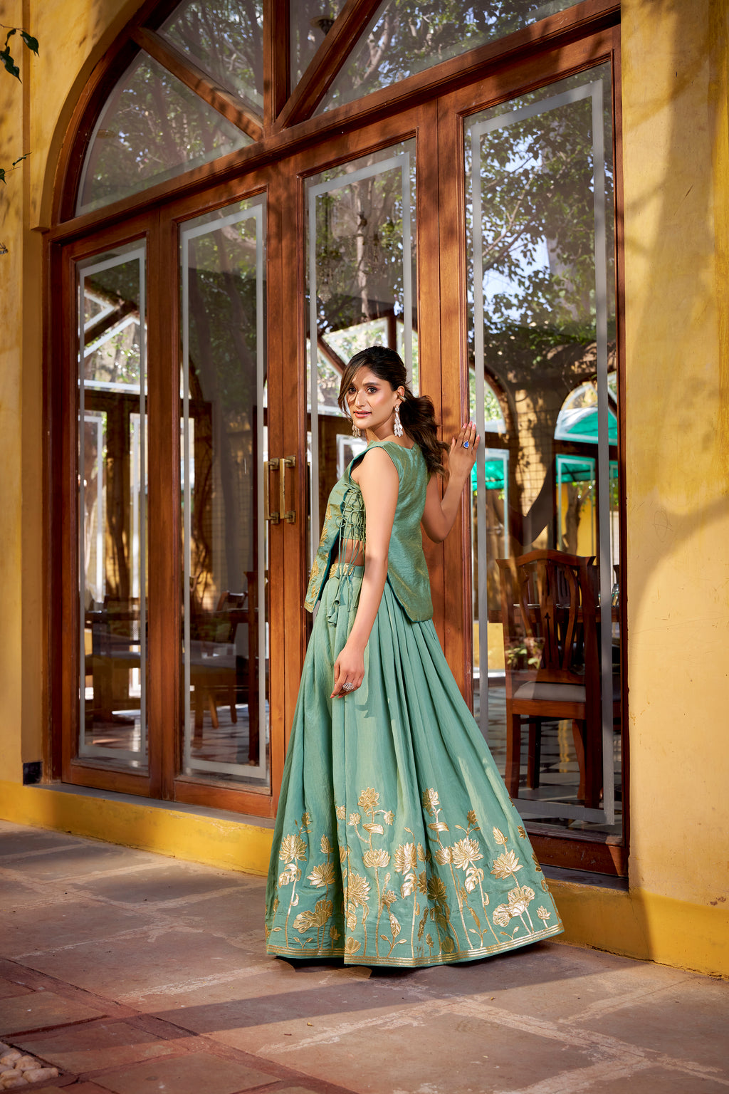 Pure Shimmer Thread Embroidered Lehenga With Blouse