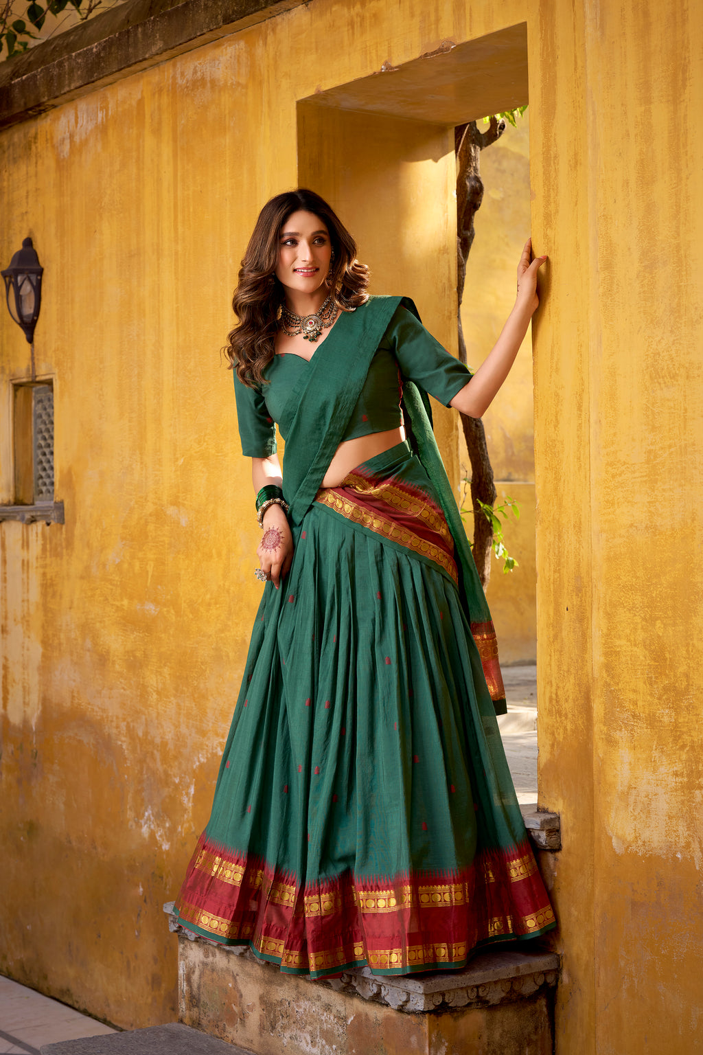 Pure Chanderi Zari Weaving Lehenga With Dupatta