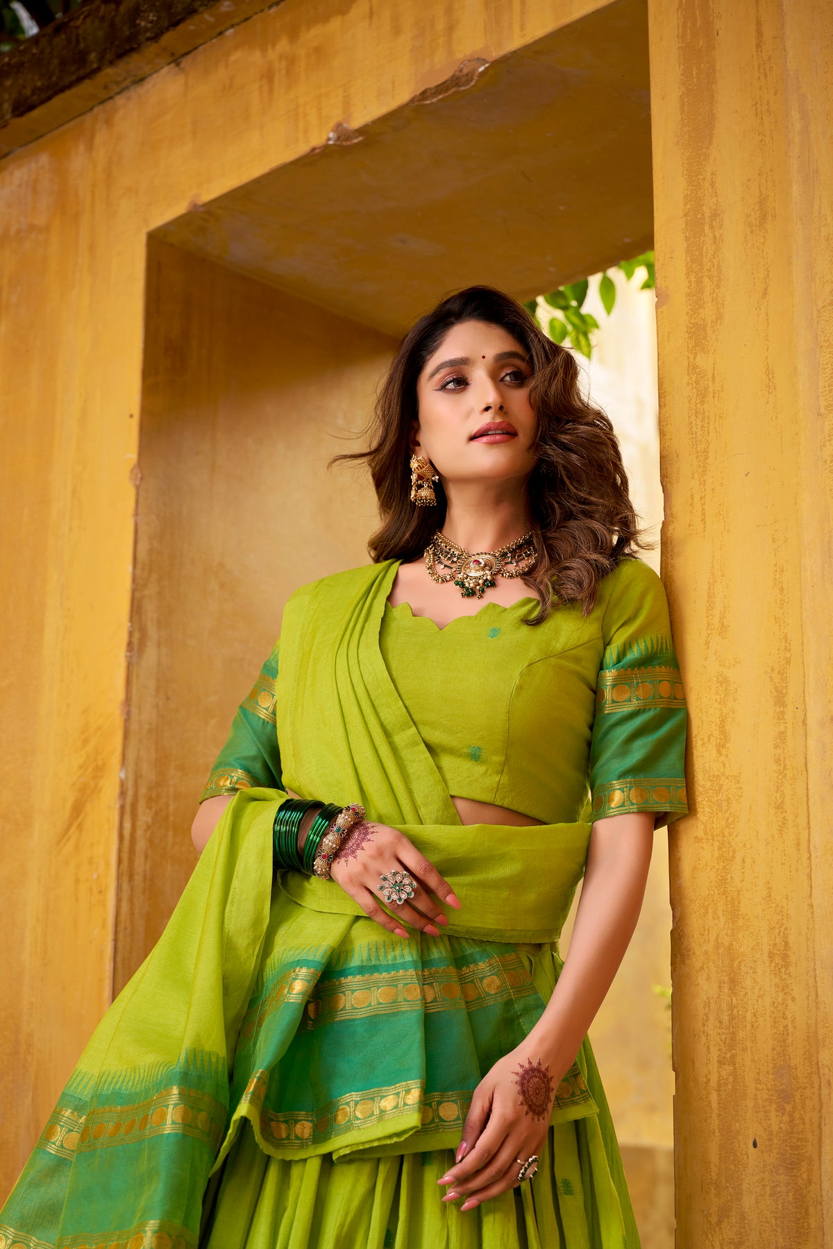Pure Chanderi Zari Weaving Lehenga With Dupatta