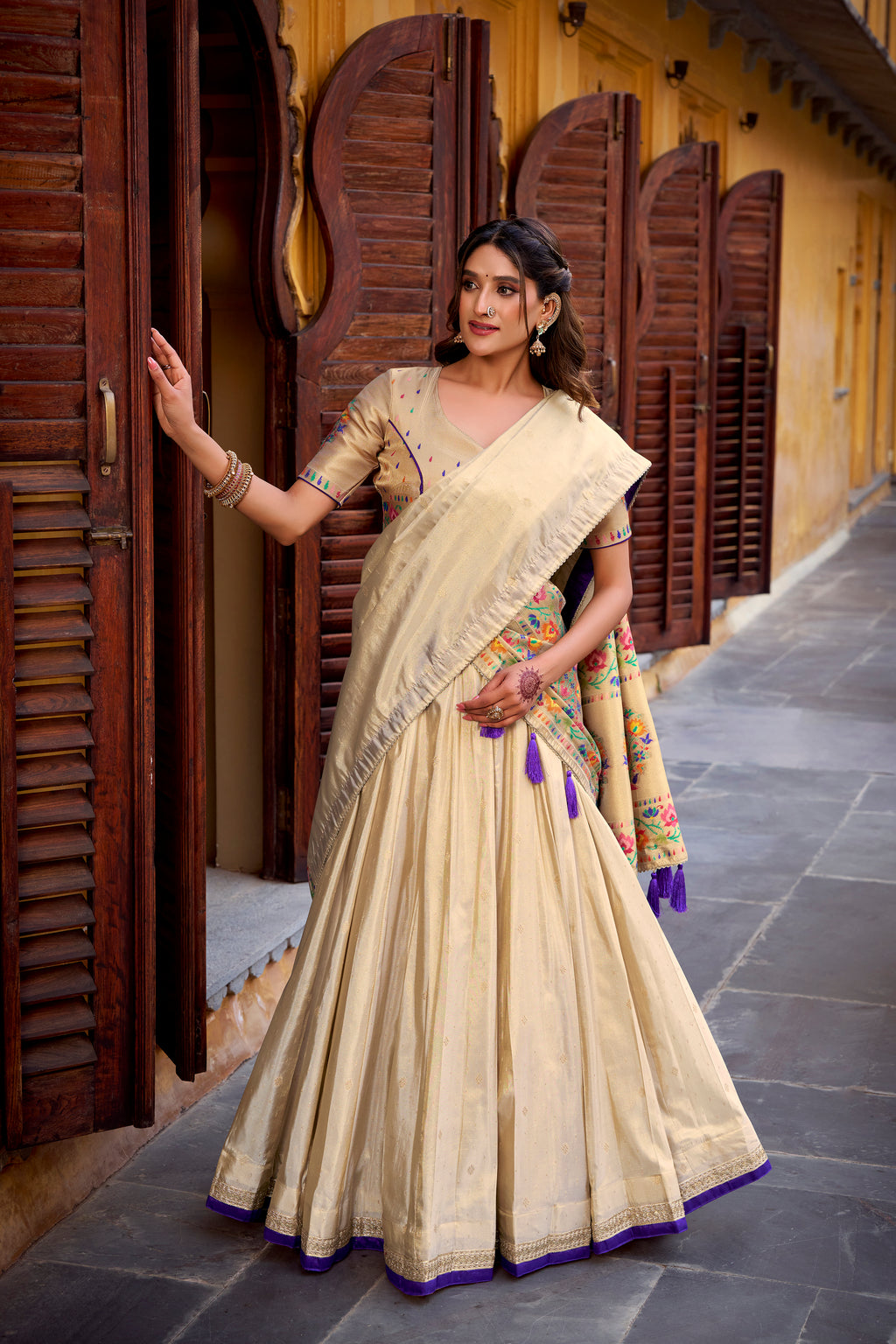 Paithani Zari Weaving Lehenga With Dupatta