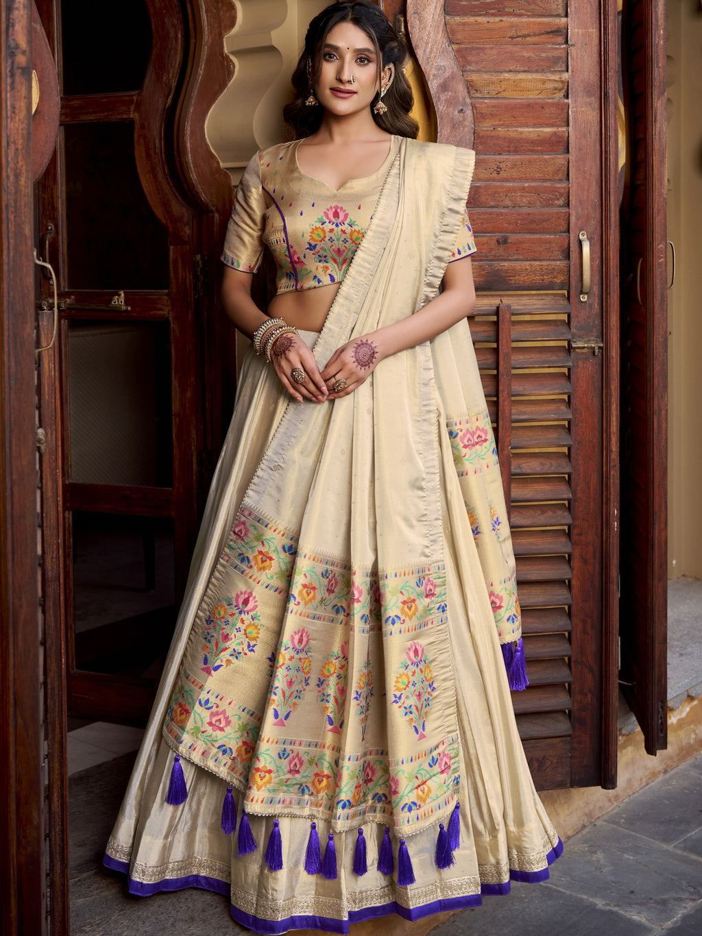 Paithani Zari Weaving Lehenga With Dupatta