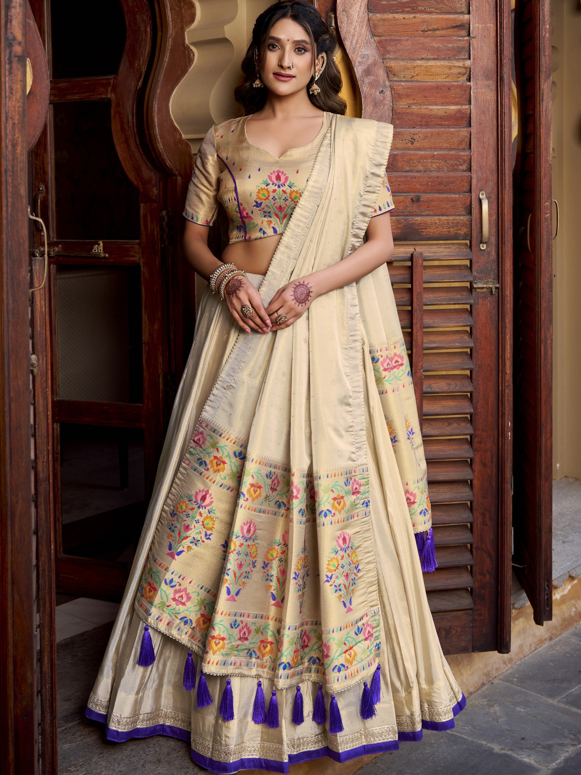 Paithani Zari Weaving Lehenga With Dupatta