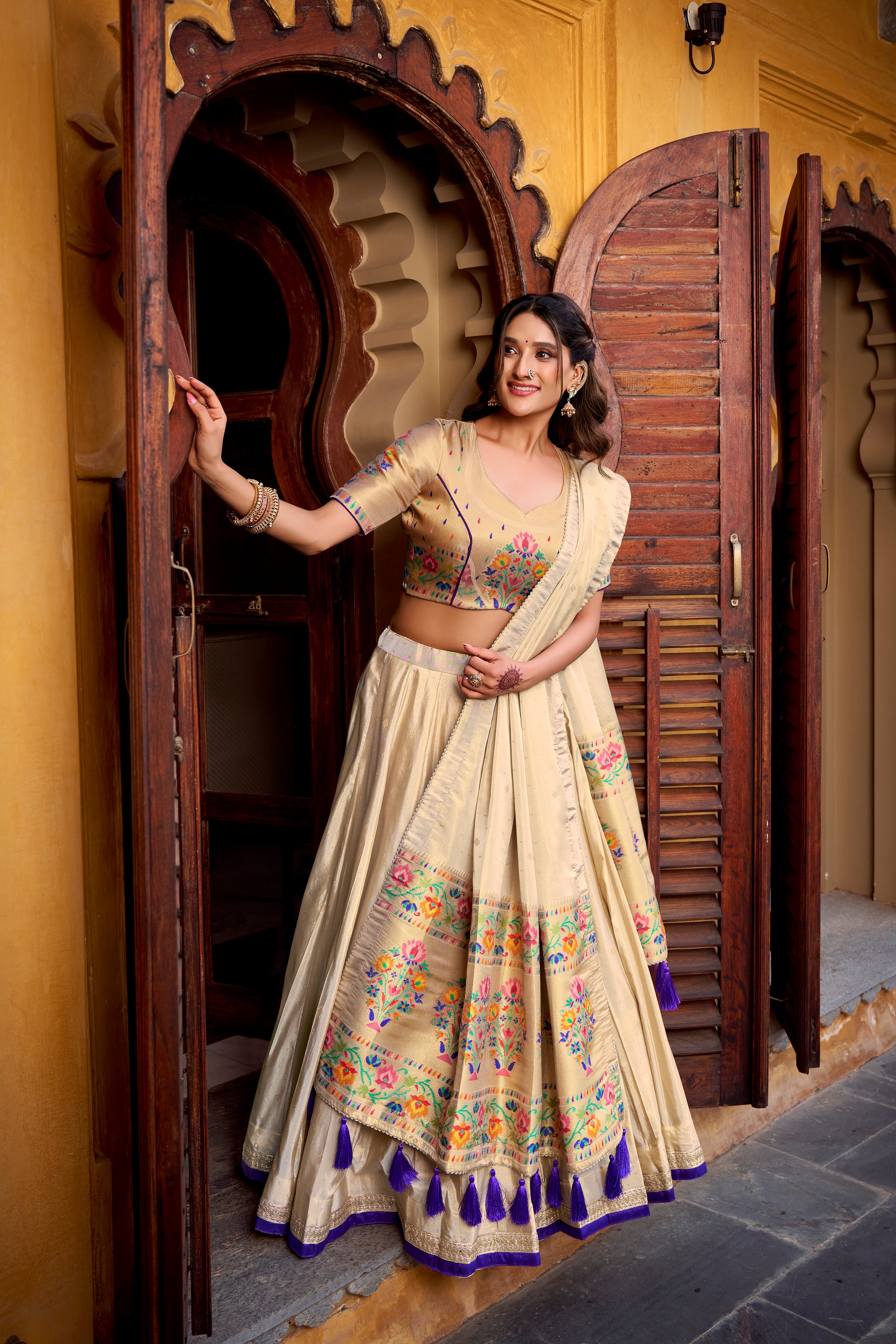 Paithani Zari Weaving Lehenga With Dupatta