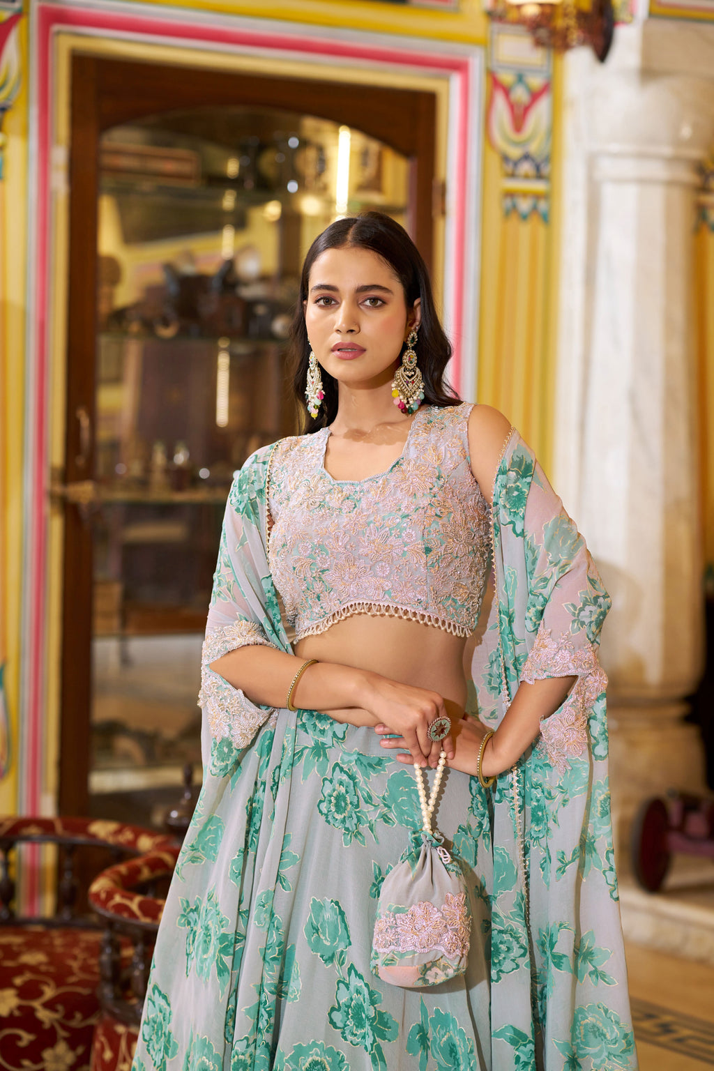 Chocolate Crush Thread Embroidered Lehenga With Dupatta