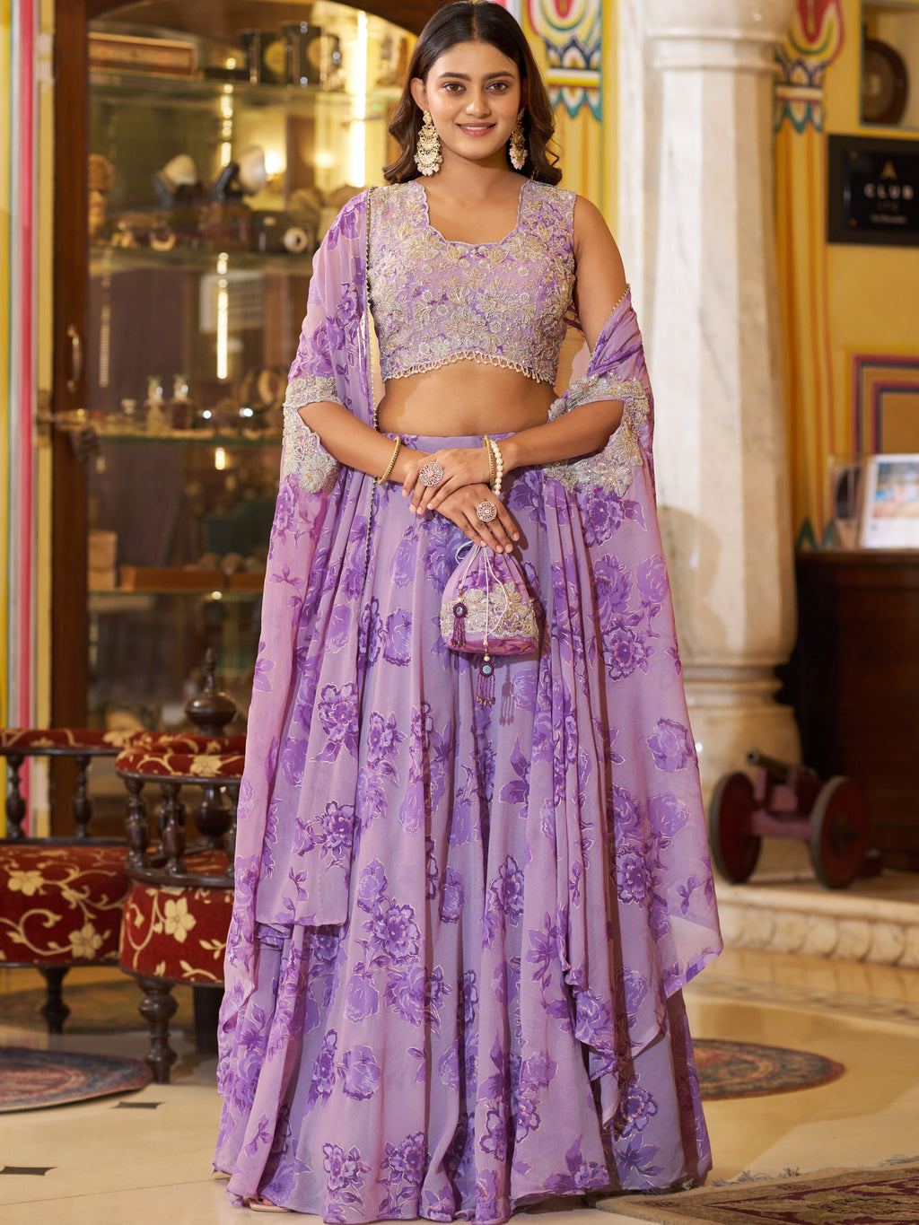 Chocolate Crush Thread Embroidered Lehenga With Dupatta