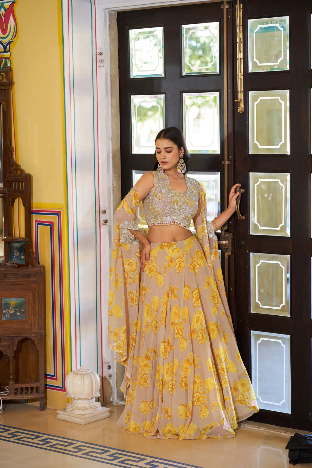 Chocolate Crush Thread Embroidered Lehenga With Dupatta