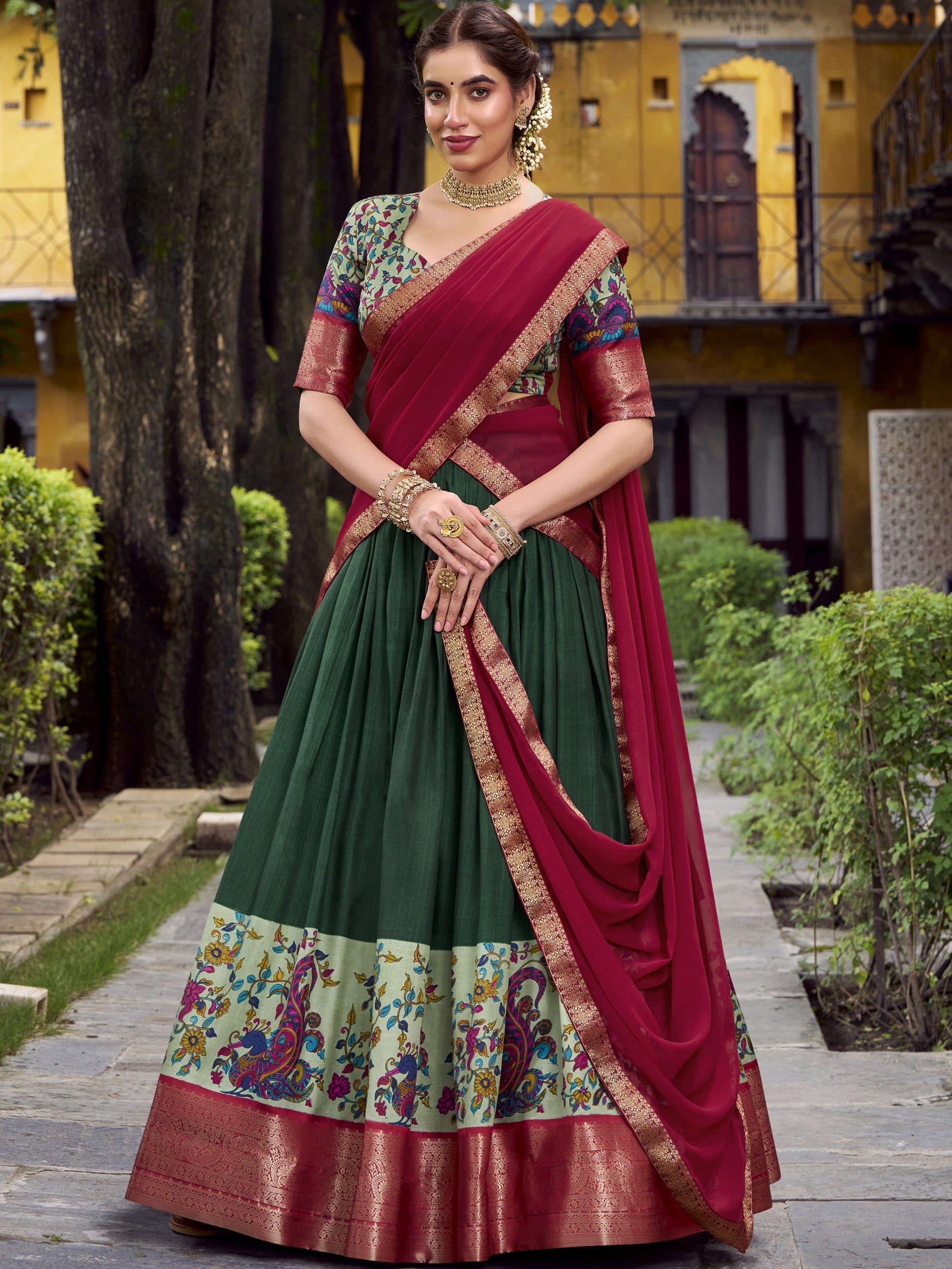 Astha Silk Zari Weaving Lehenga With Dupatta