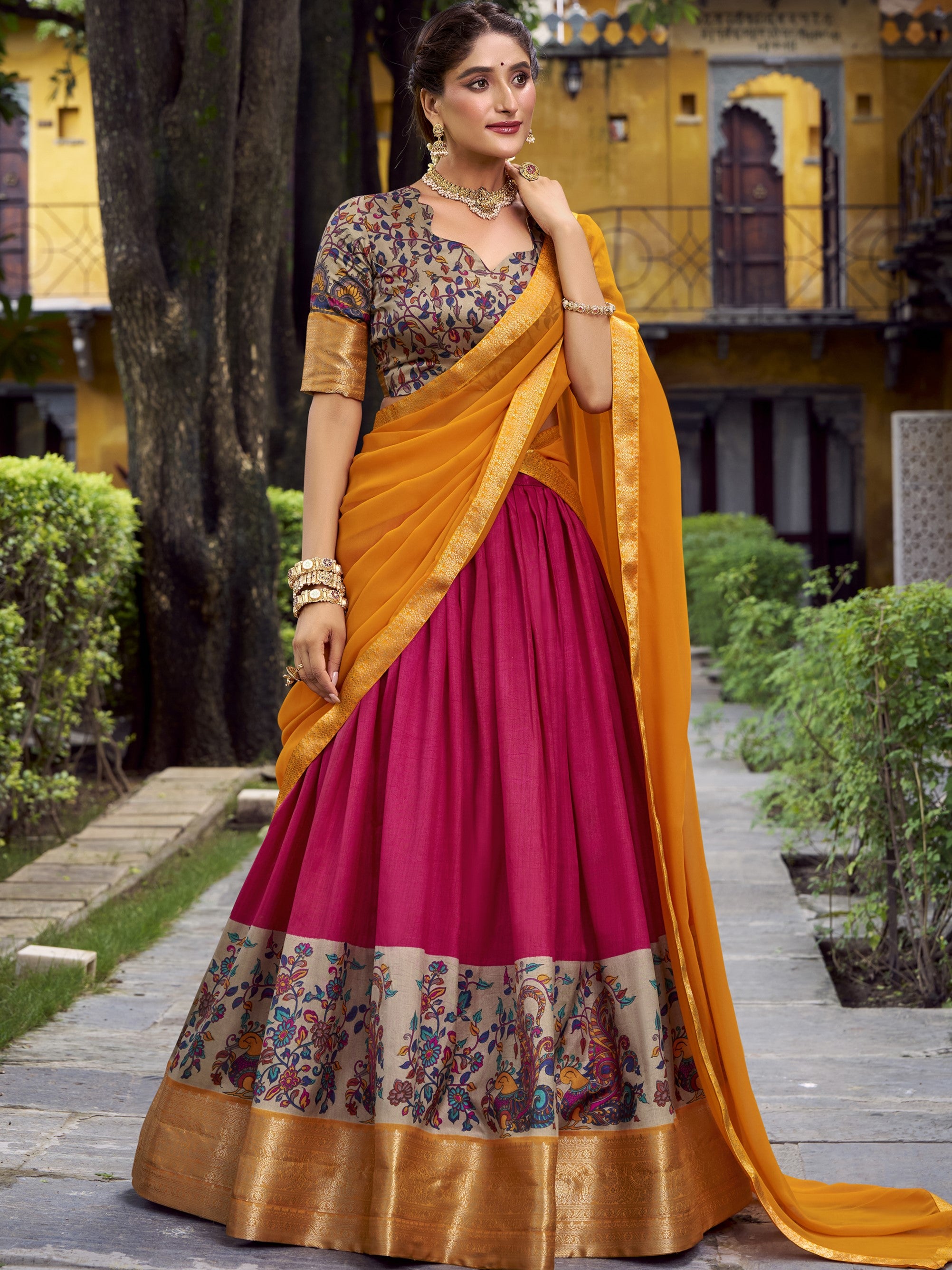 Astha Silk Zari Weaving Lehenga With Dupatta