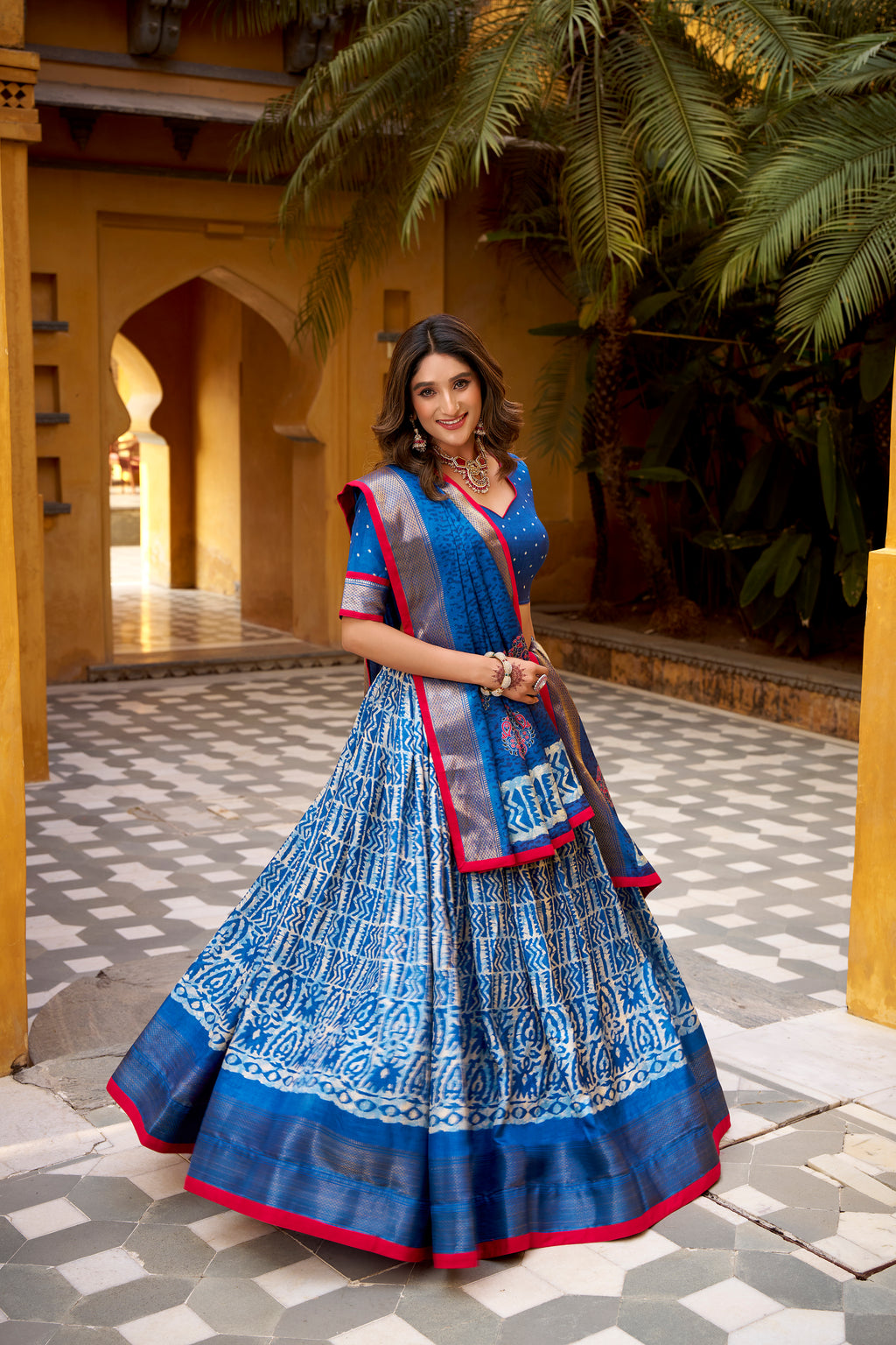 Dola Silk Printed Lehenga With Dupatta