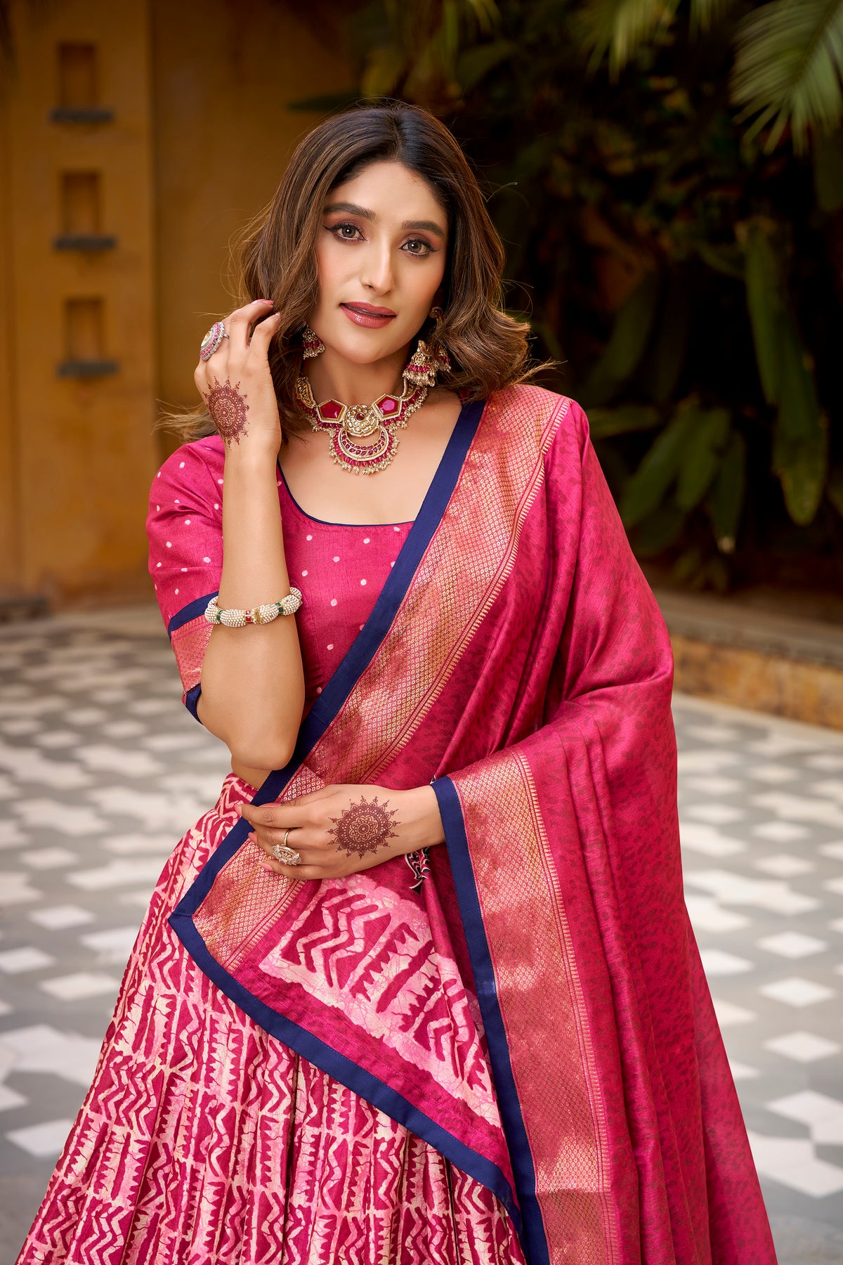 Dola Silk Printed Lehenga With Dupatta