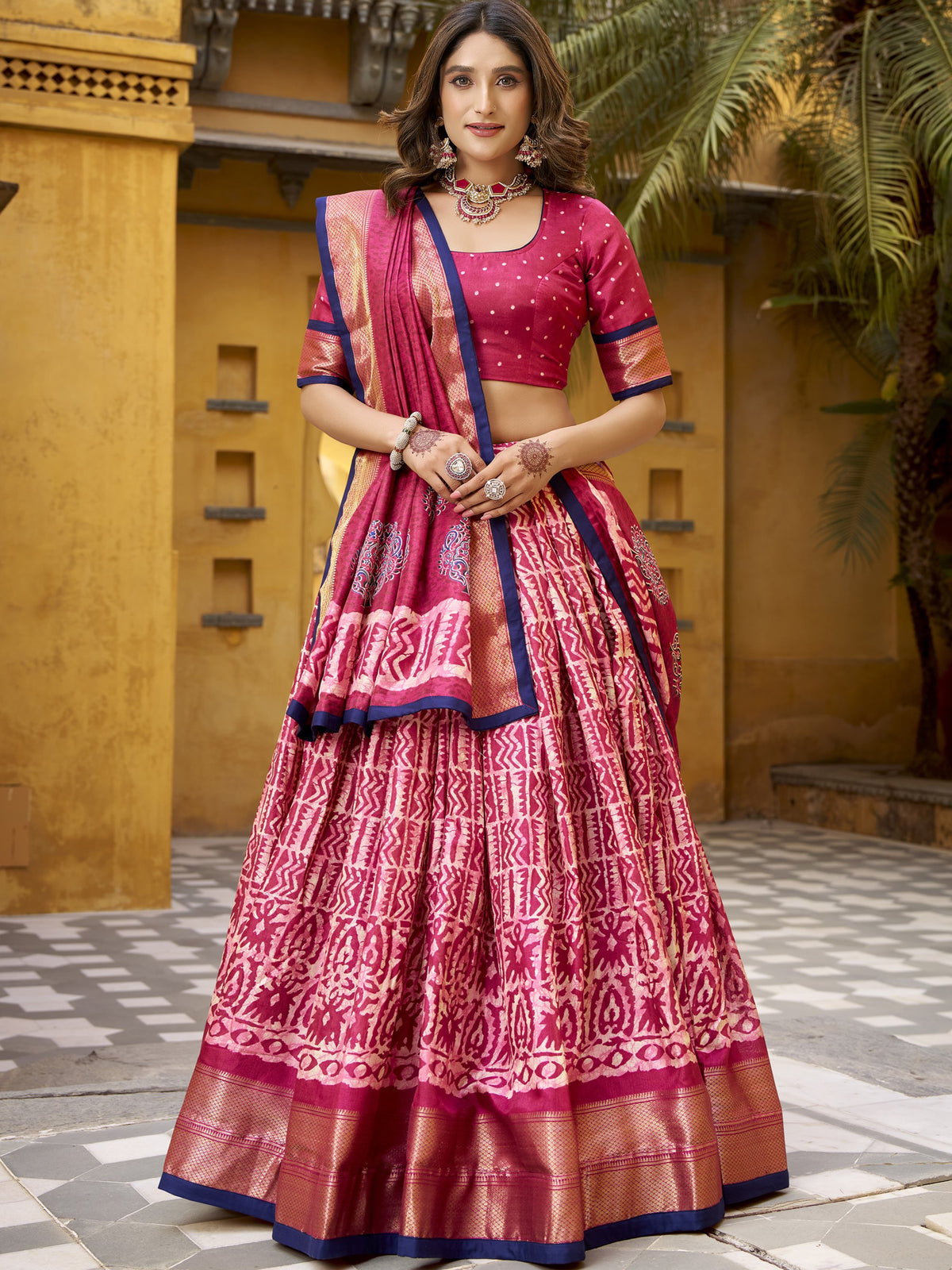Dola Silk Printed Lehenga With Dupatta