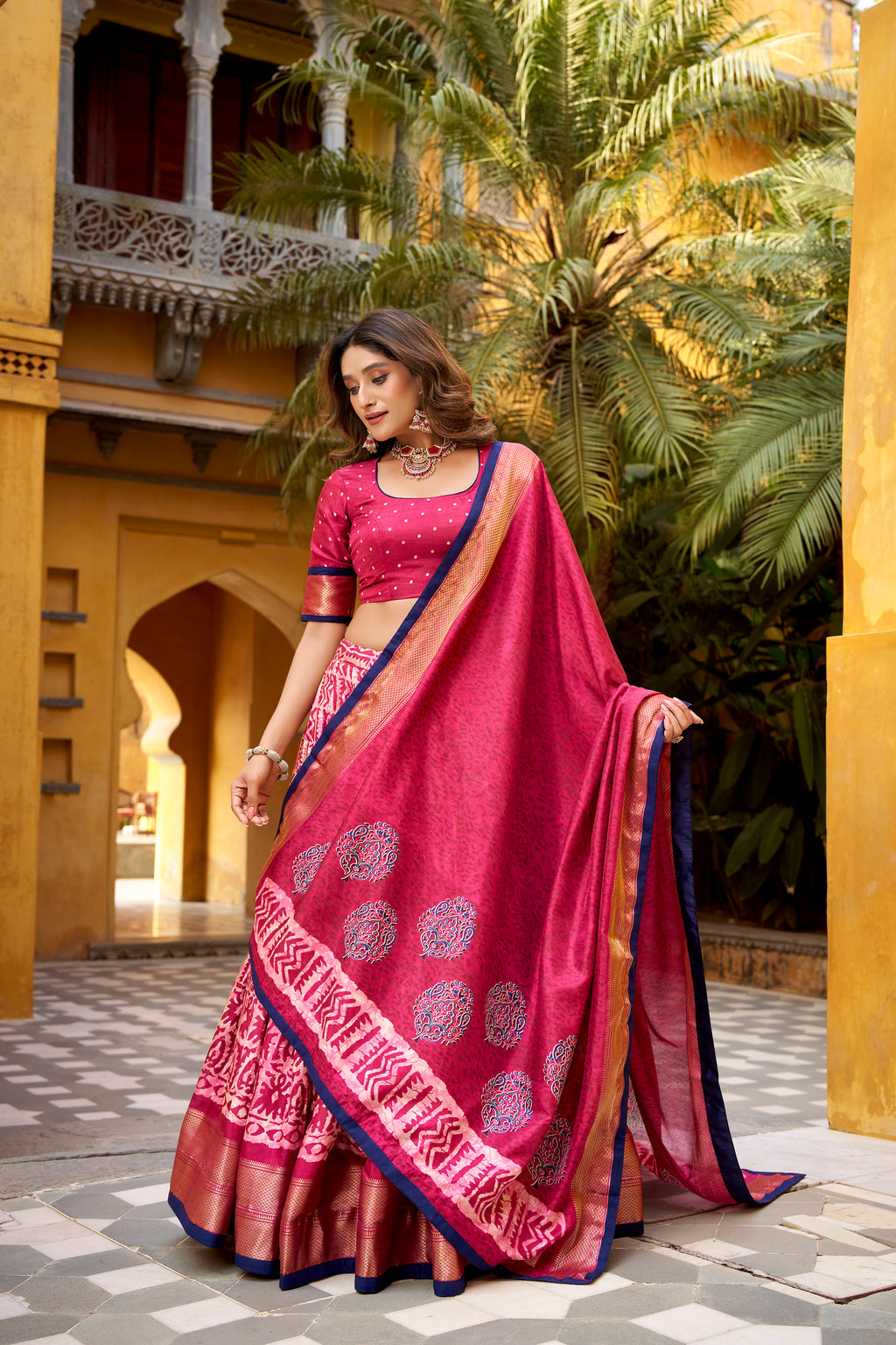 Dola Silk Printed Lehenga With Dupatta