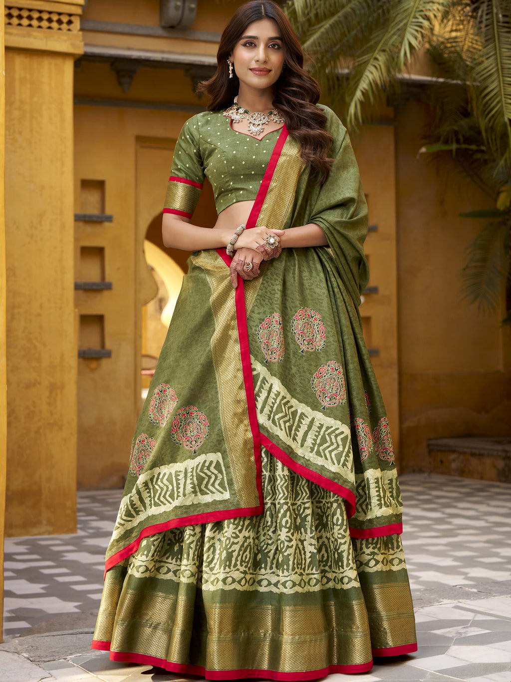 Dola Silk Printed Lehenga With Dupatta