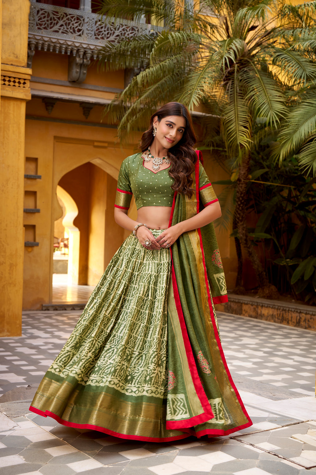 Dola Silk Printed Lehenga With Dupatta