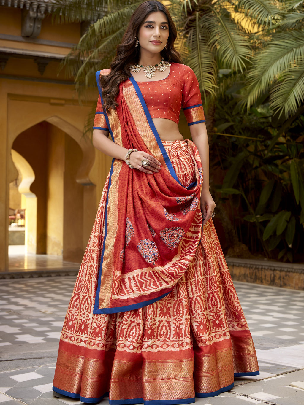 Dola Silk Printed Lehenga With Dupatta