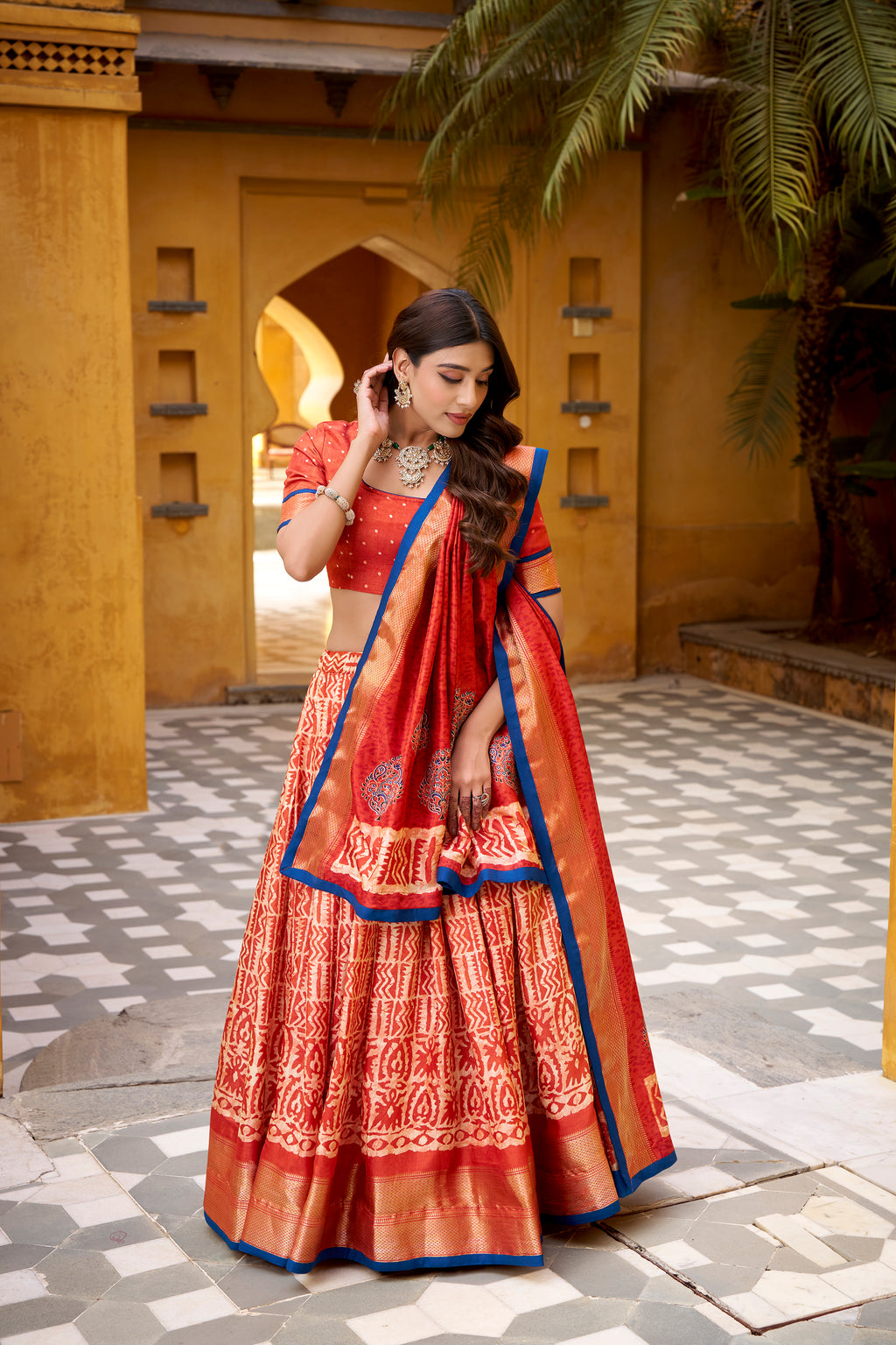 Dola Silk Printed Lehenga With Dupatta