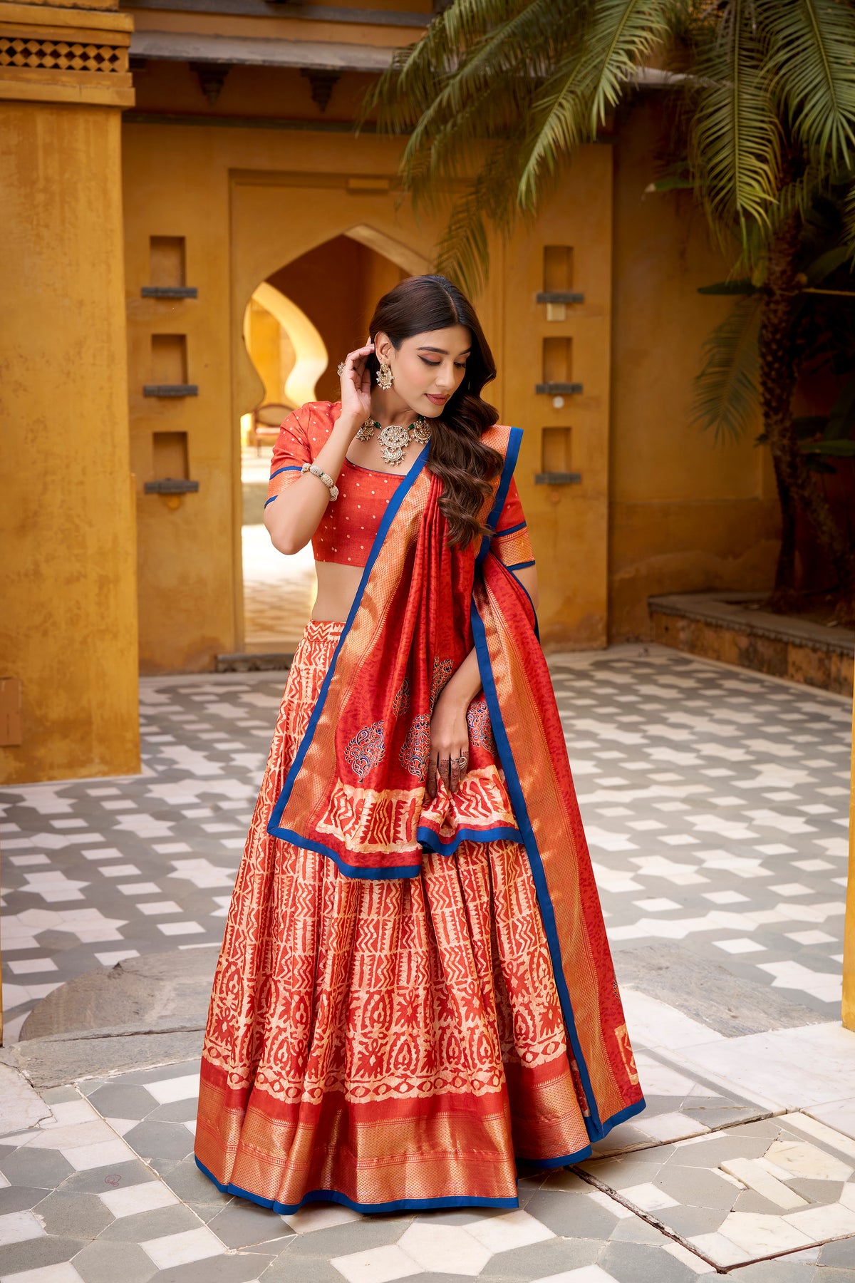Dola Silk Printed Lehenga With Dupatta