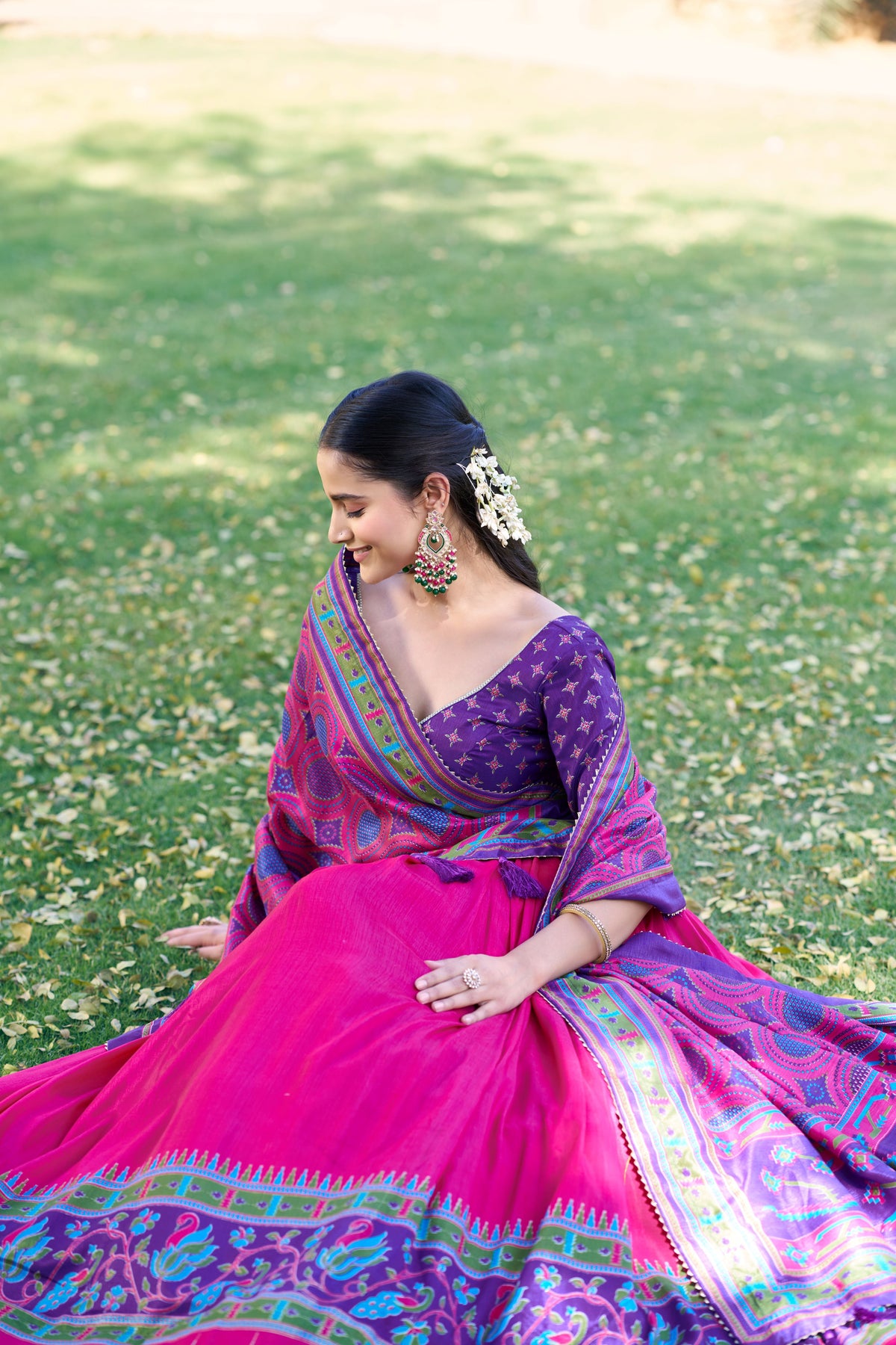 Tussar Silk Printed Lehenga With Dupatta