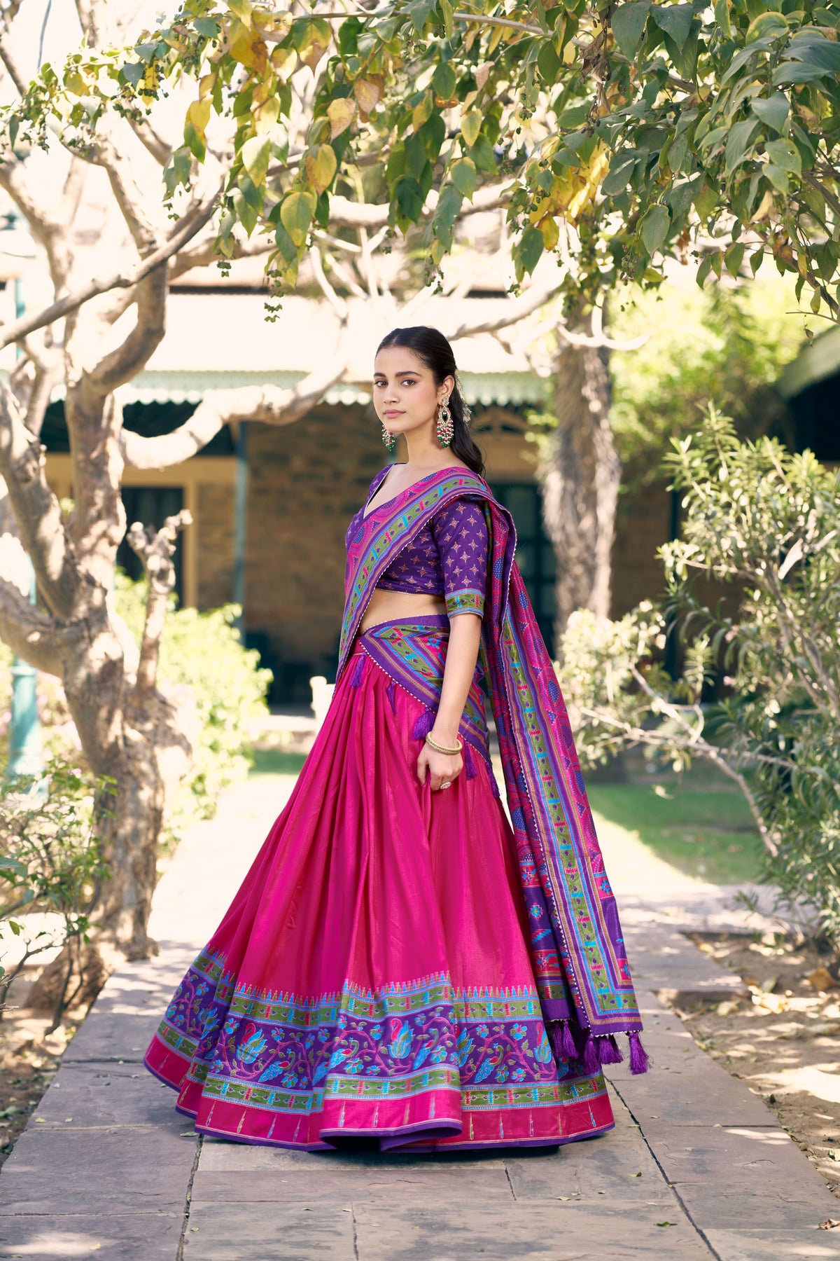 Tussar Silk Printed Lehenga With Dupatta
