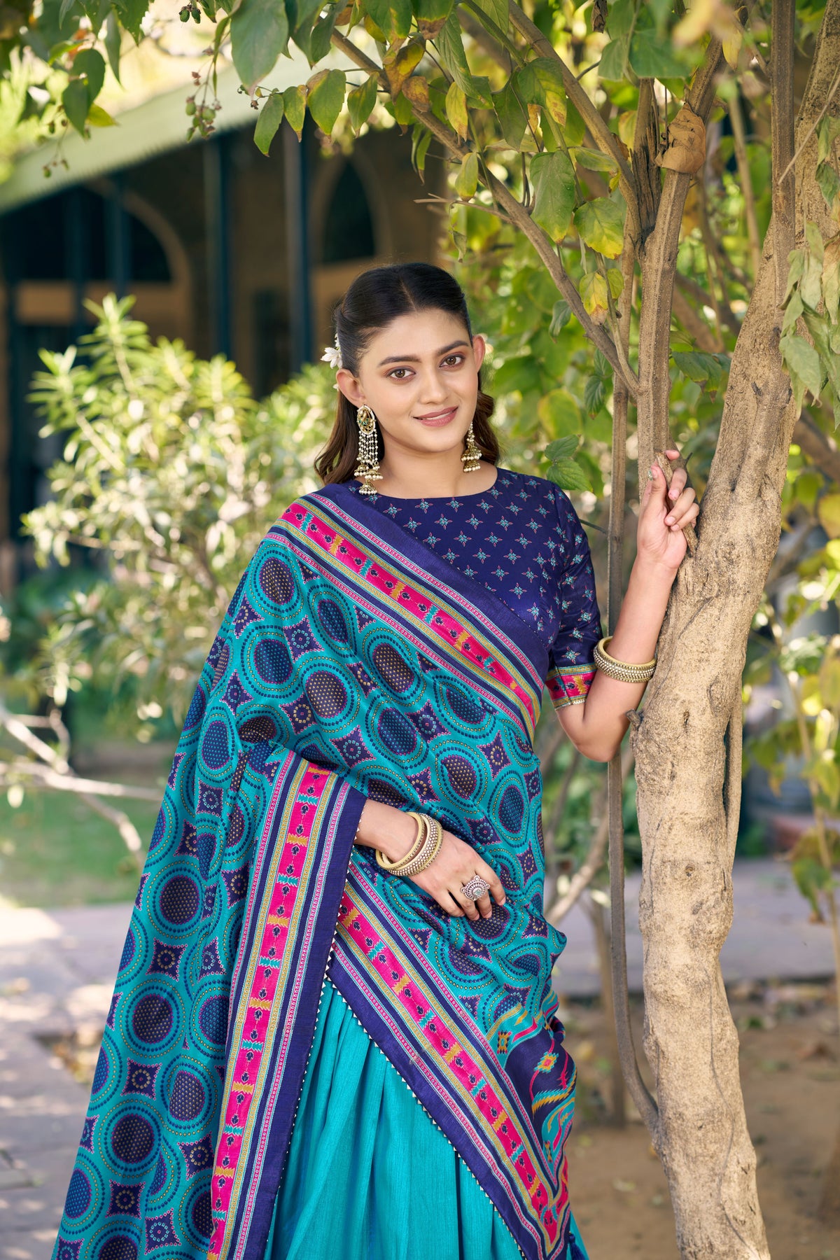 Tussar Silk Printed Lehenga With Dupatta