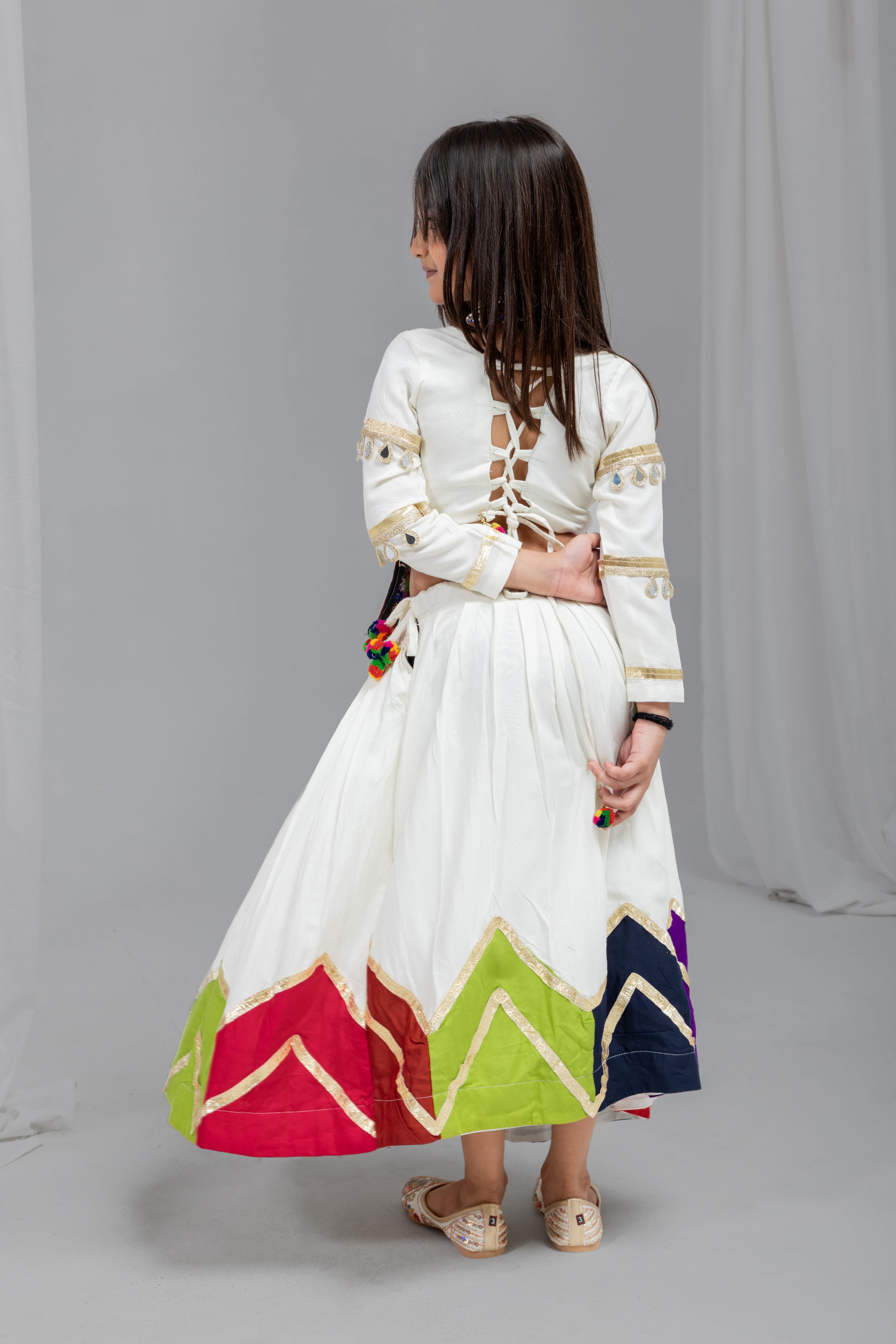 Rayon Cotton Kids Navratri Lehenga With Blouse