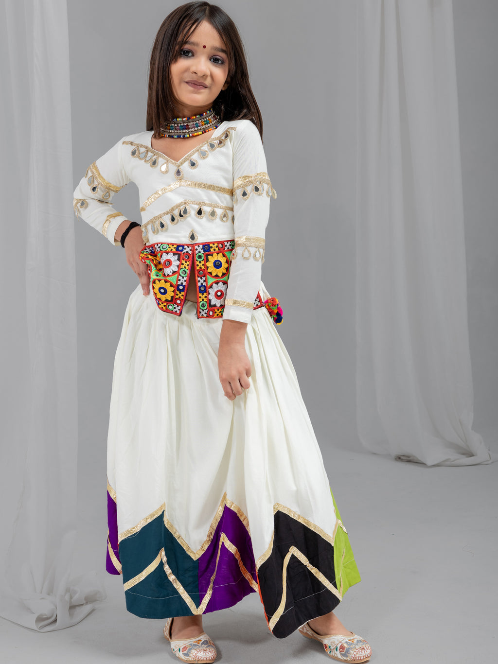 Rayon Cotton Kids Navratri Lehenga With Blouse