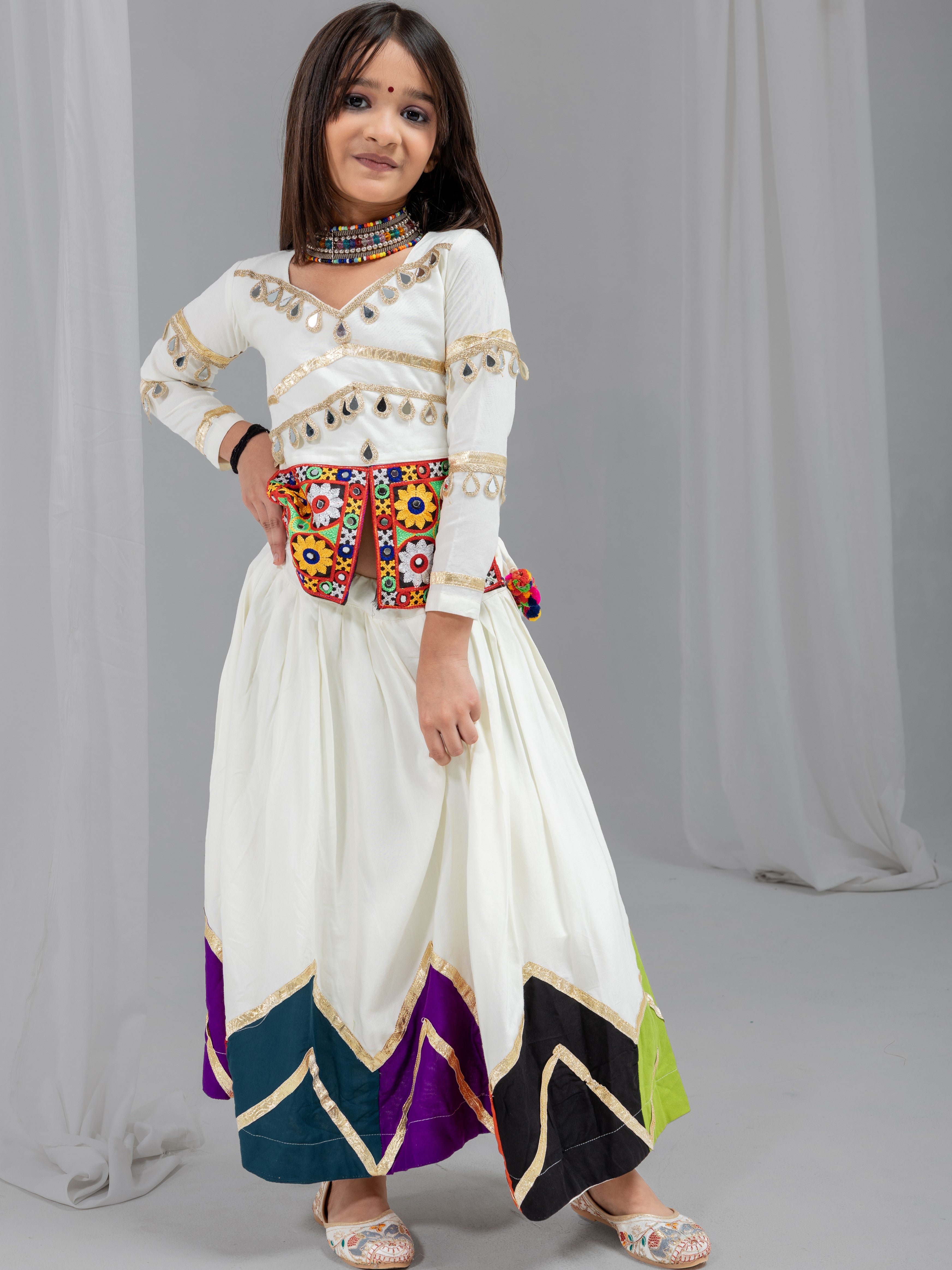 Rayon Cotton Kids Navratri Lehenga With Blouse