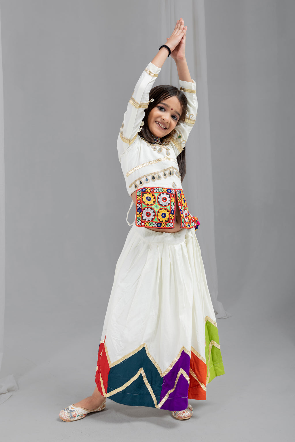 Rayon Cotton Kids Navratri Lehenga With Blouse