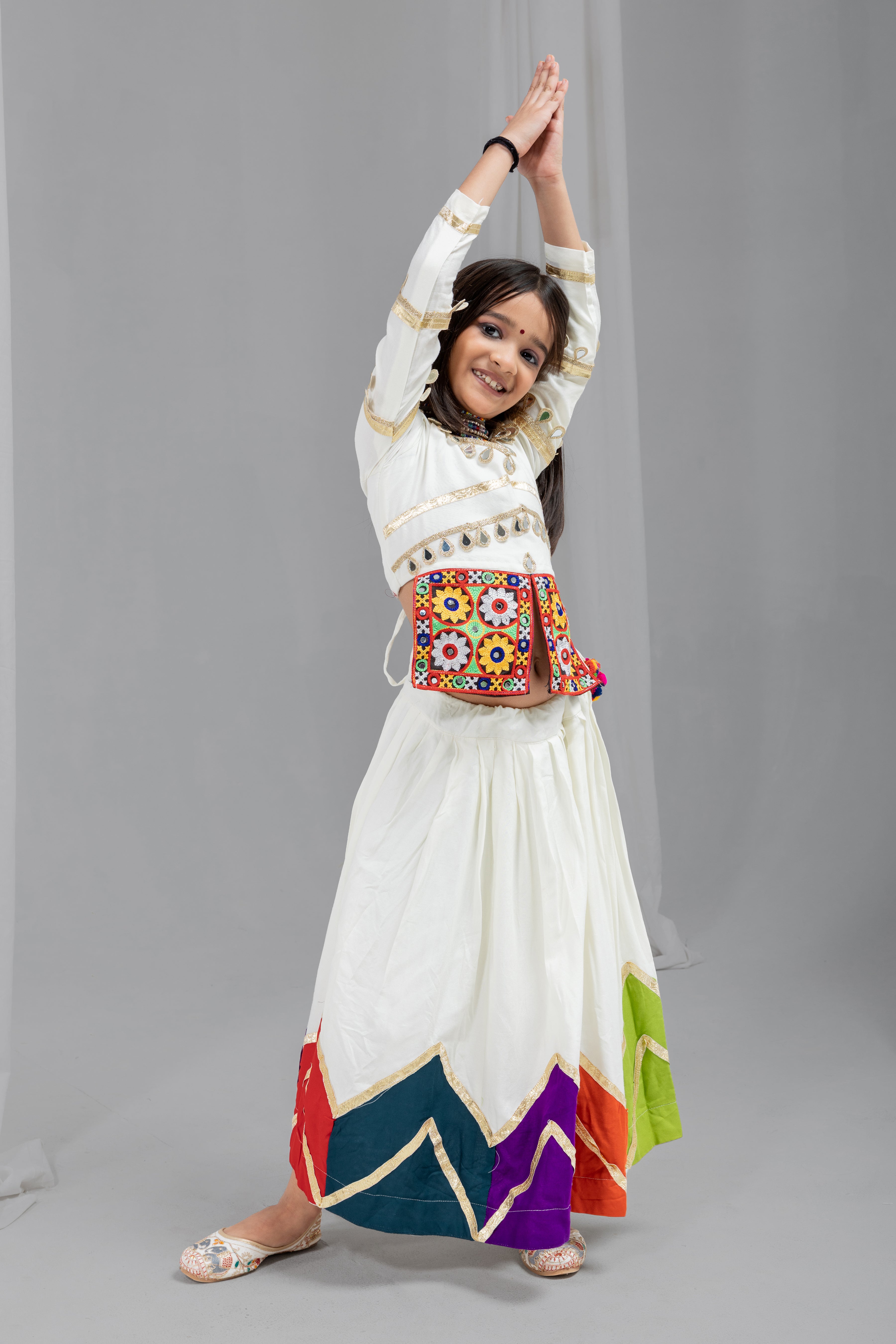 Rayon Cotton Kids Navratri Lehenga With Blouse