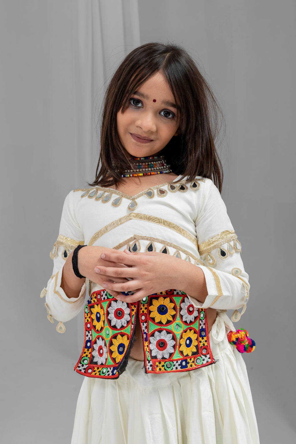 Rayon Cotton Kids Navratri Lehenga With Blouse