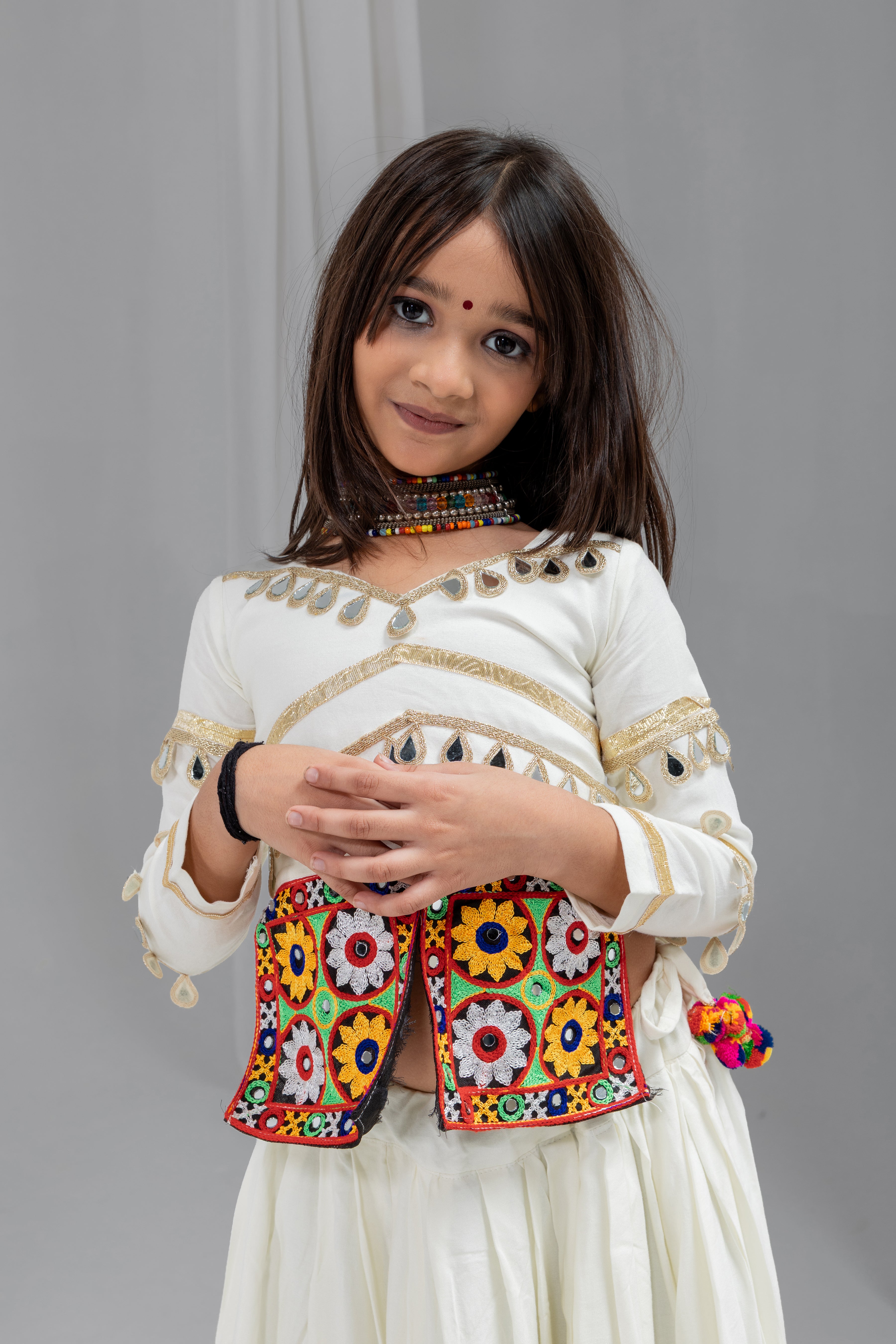Rayon Cotton Kids Navratri Lehenga With Blouse