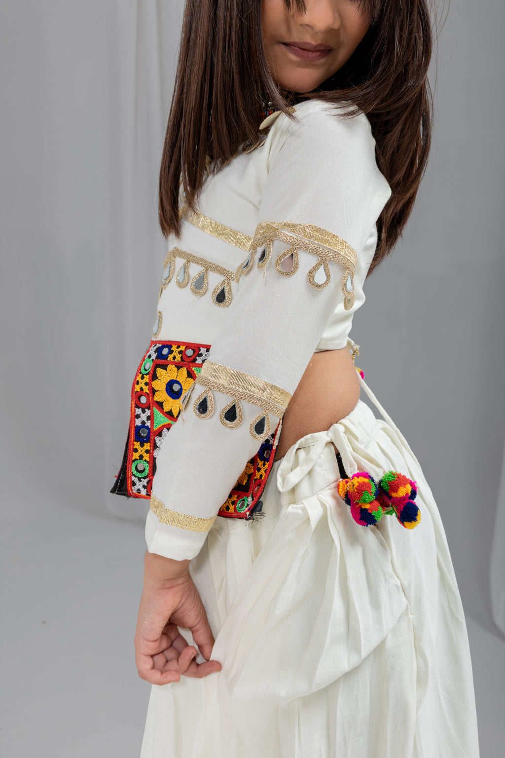 Rayon Cotton Kids Navratri Lehenga With Blouse