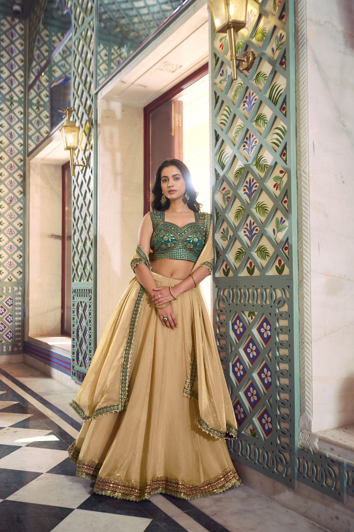 Fendy Silk Thread Embroidered Lehenga With Dupatta