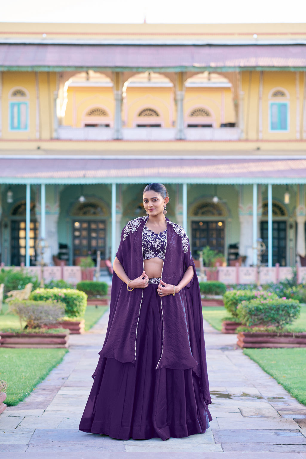 Fendi Silk Thread Embroidered Lehenga With Shrug