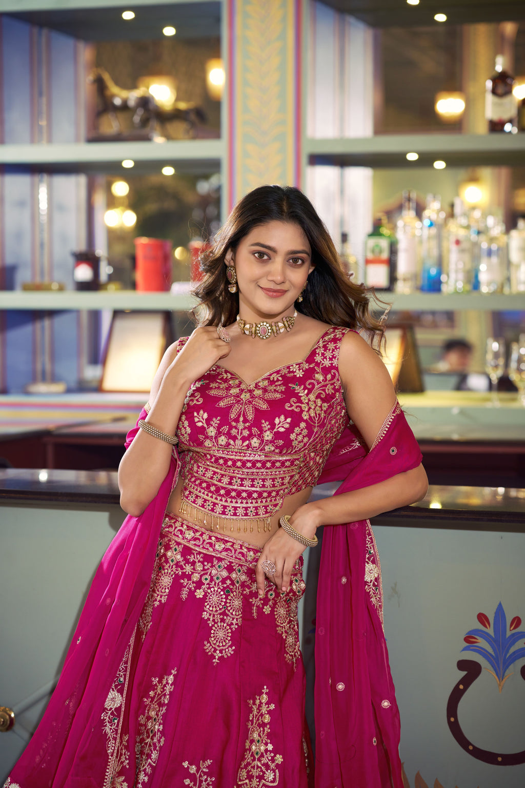 Naysha Thread Embroidered Lehenga With Dupatta