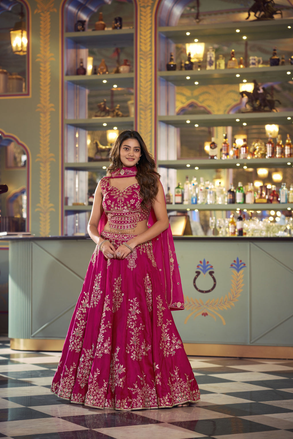 Naysha Thread Embroidered Lehenga With Dupatta