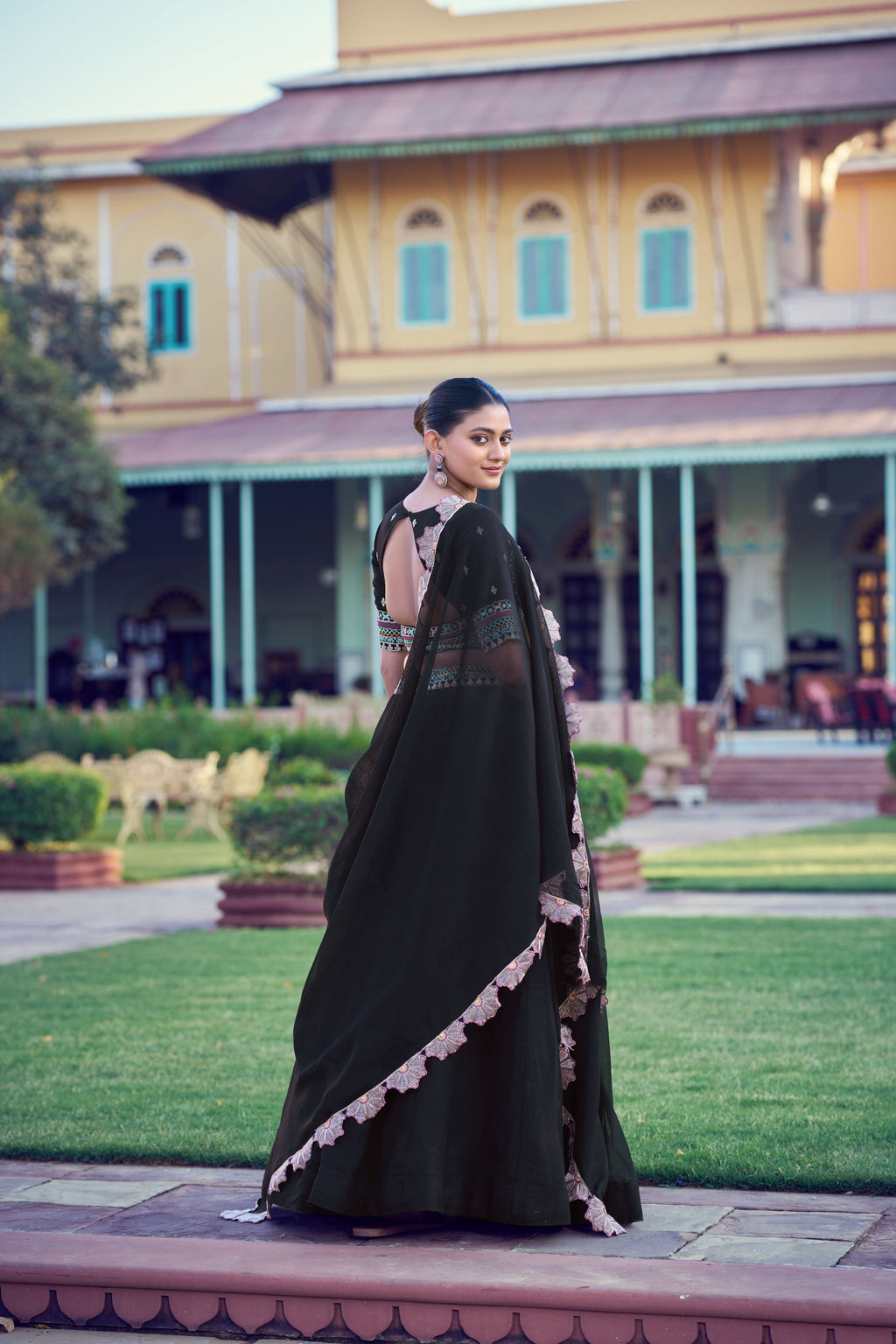 Georgette Thread Embroidery Lehenga With Dupatta