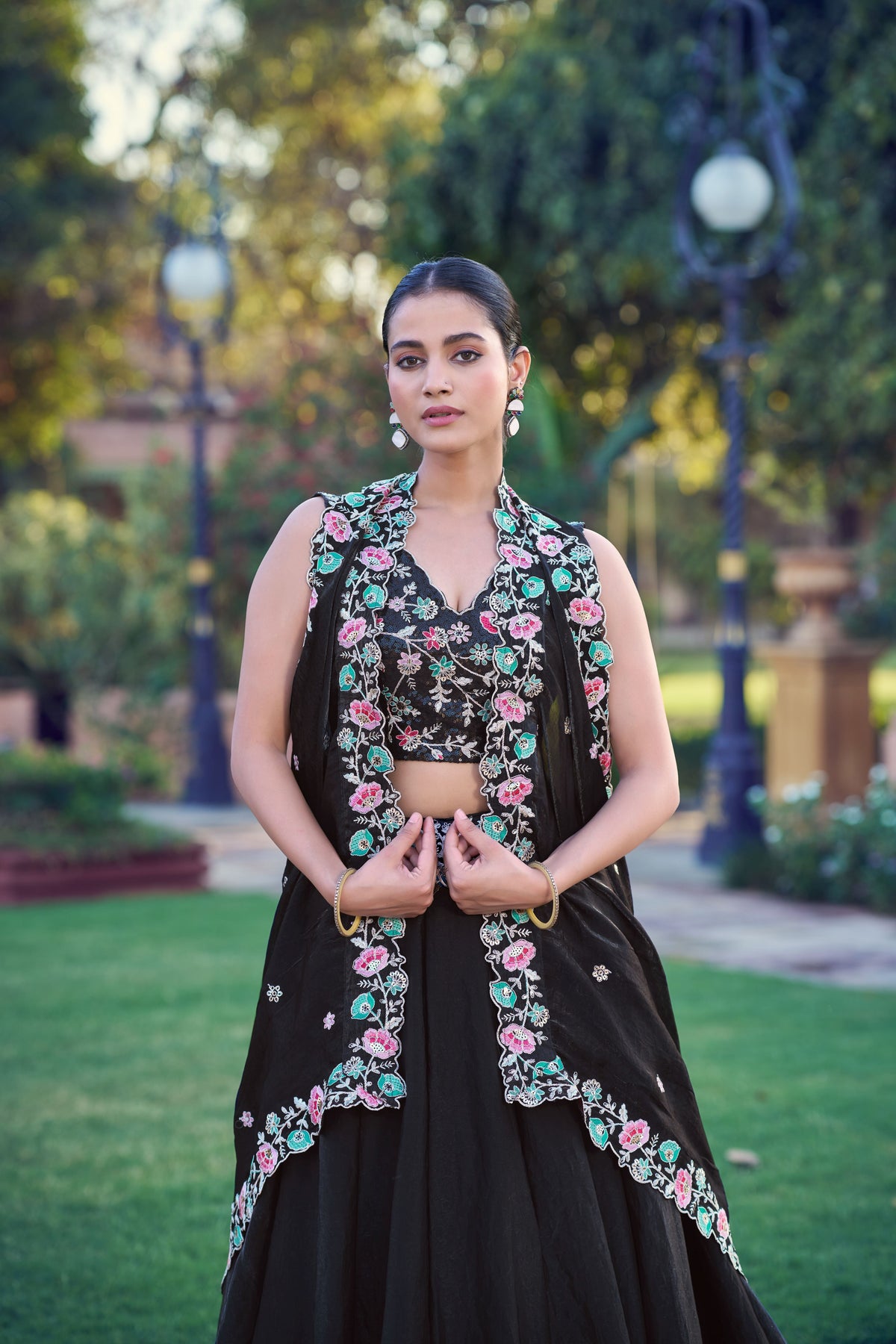 Fendy Silk Thread Embroidery Lehenga With Dupatta