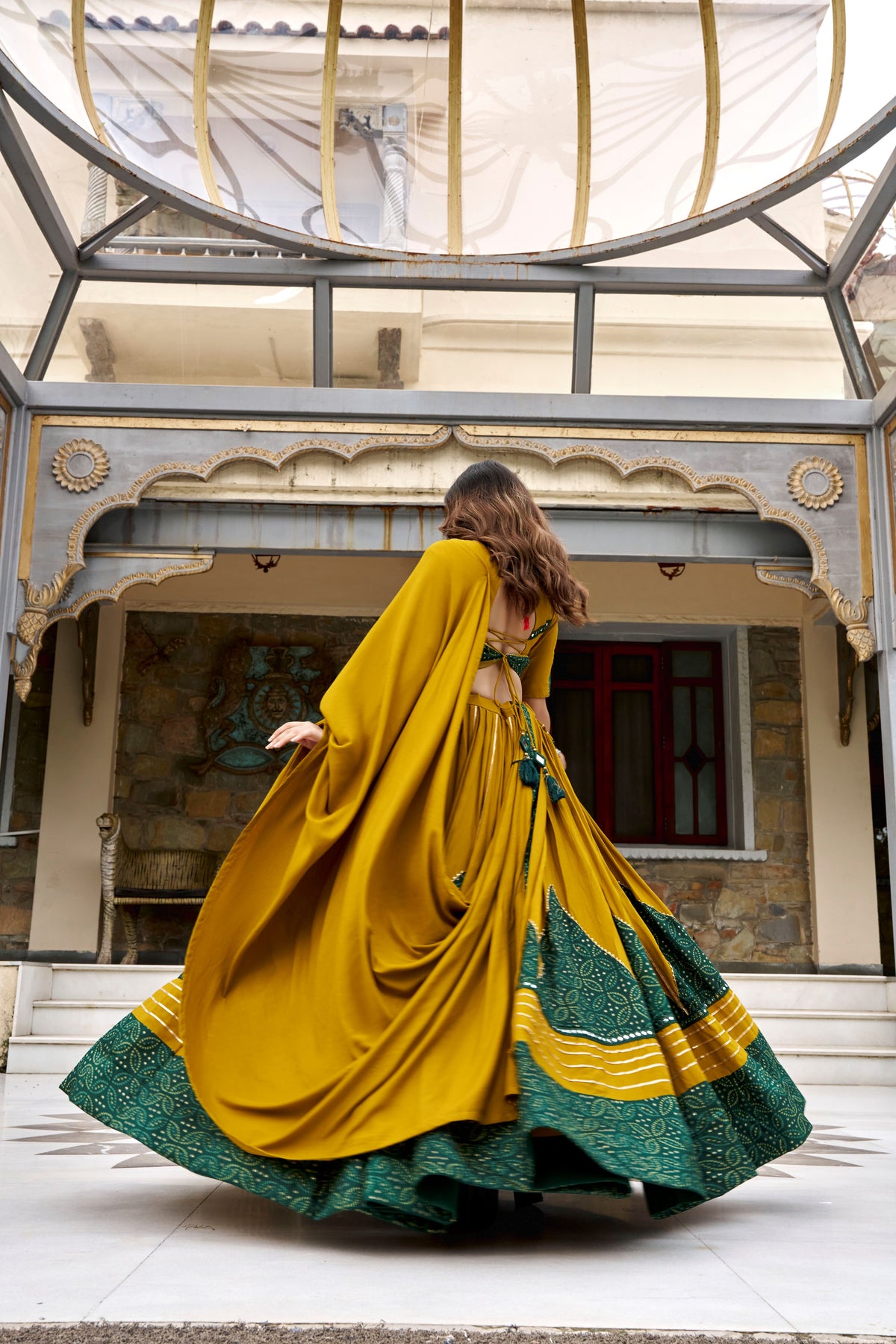 Rayon Printed Navratri Lehenga With Dupatta