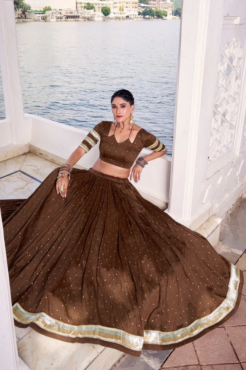 Pure Chanderi Zari Weaving Lehenga With Dupatta